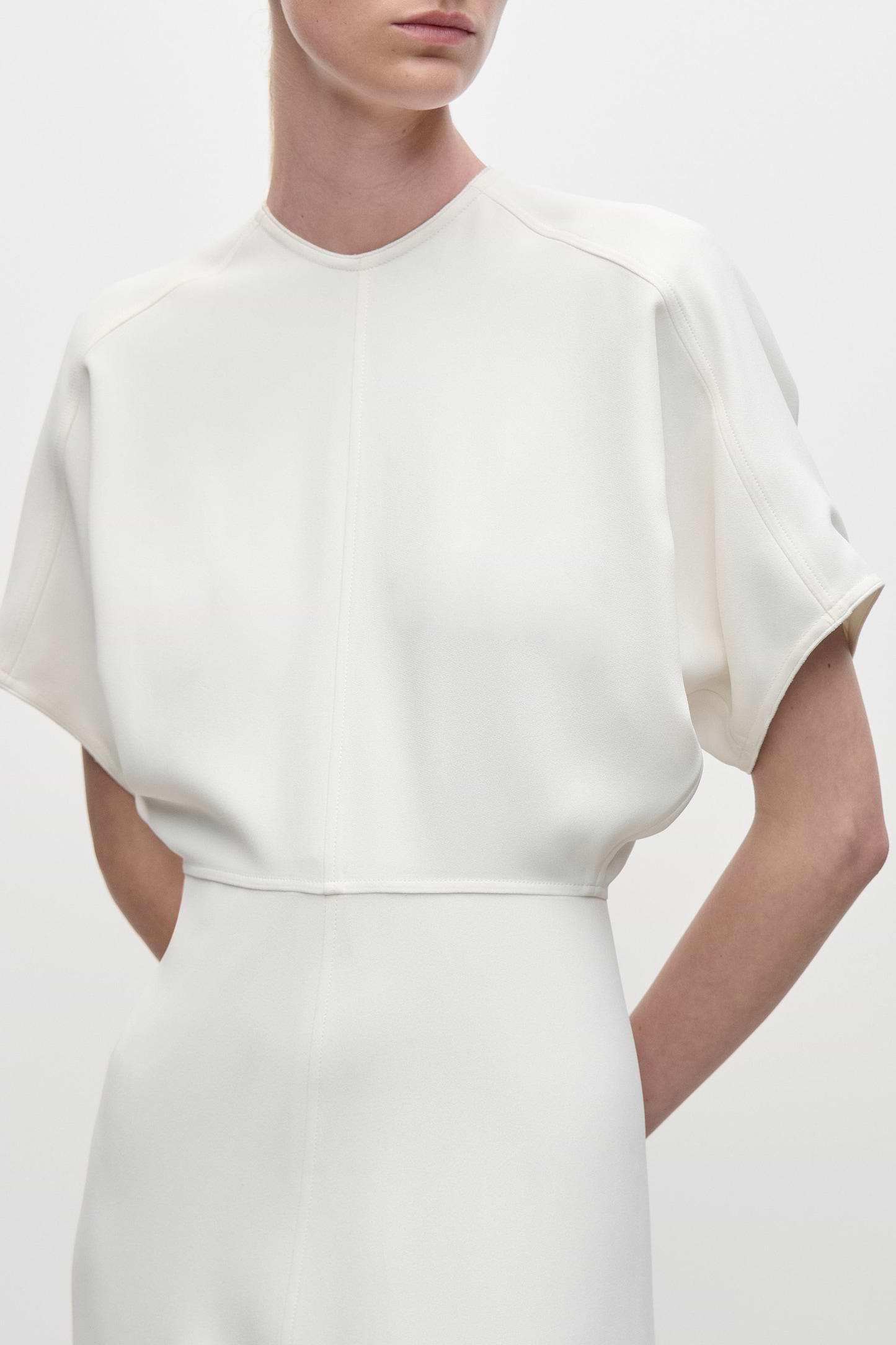 Eleanor Midi Dress In Bright Ivory