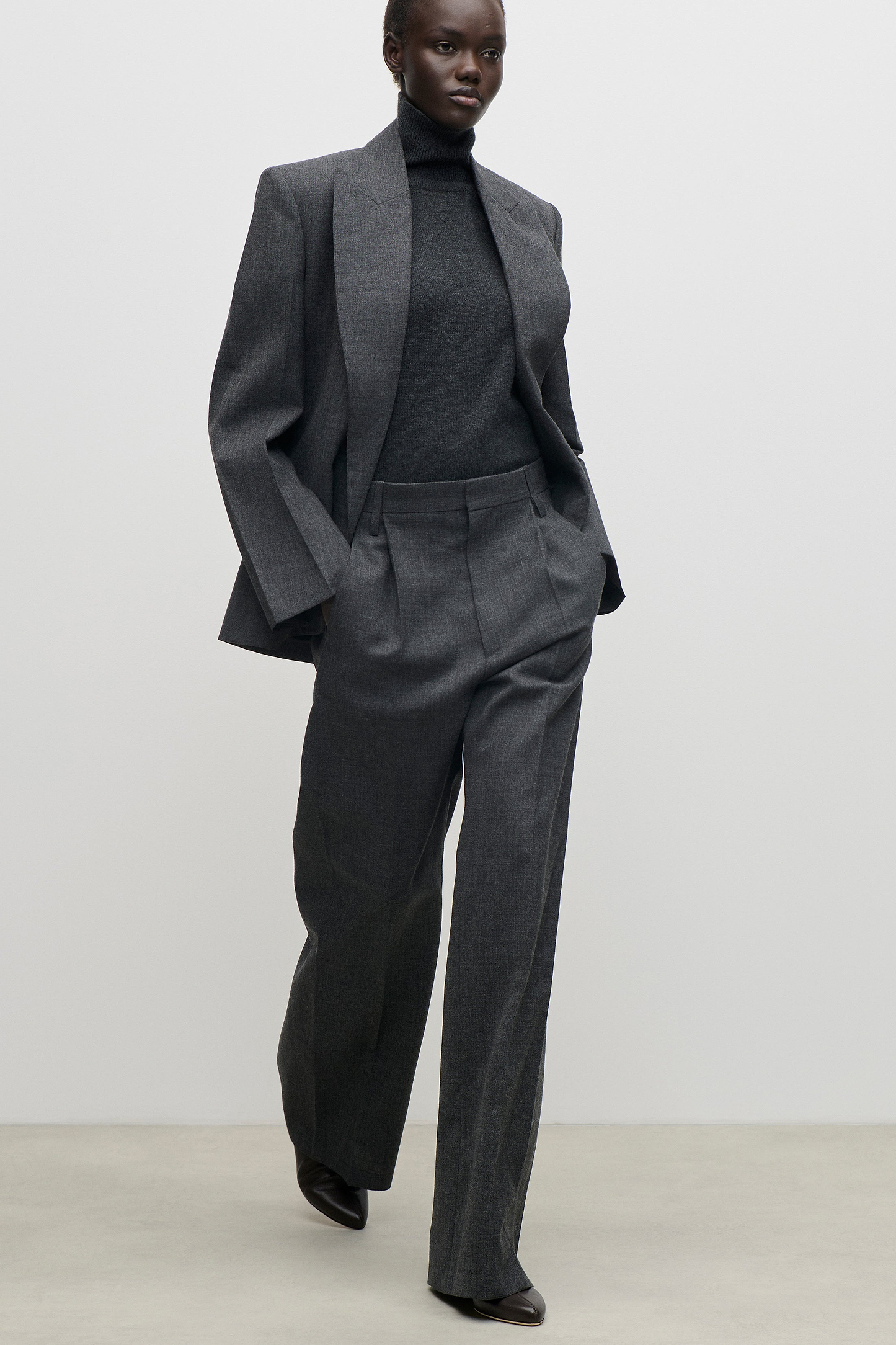 Roberta Jacket In Dark Grey Melange