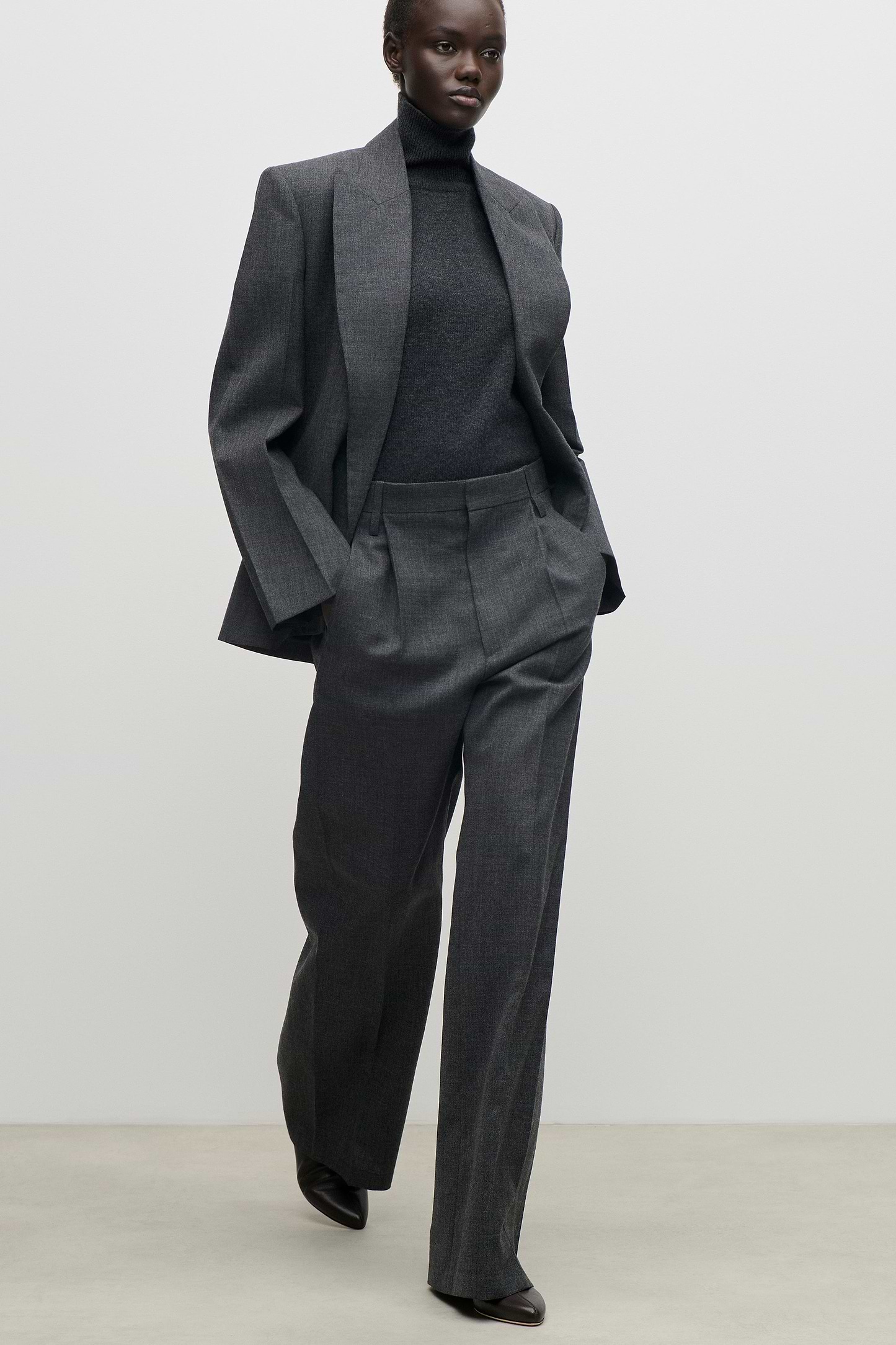 Roberta Jacket In Dark Grey Melange