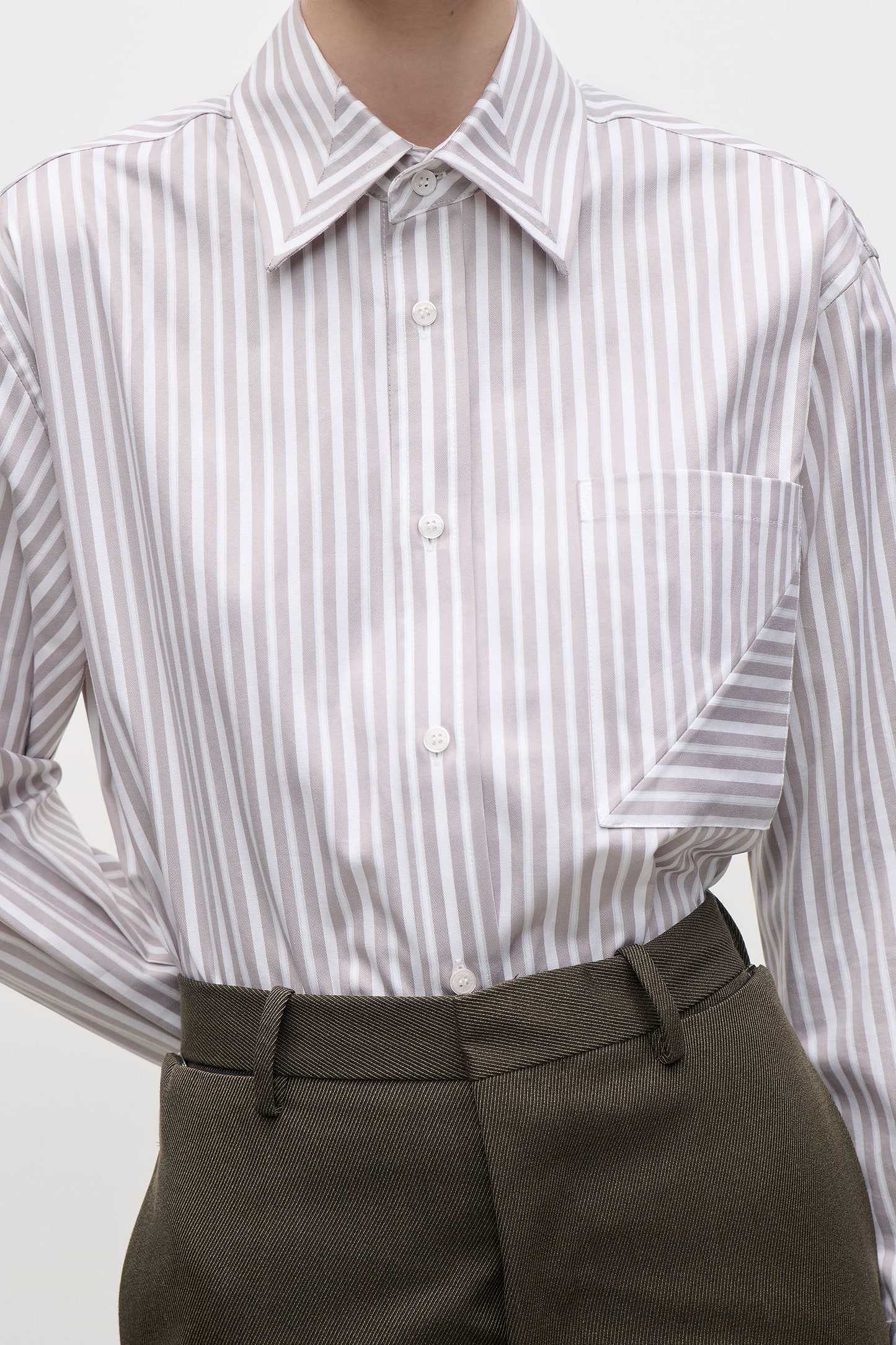 Pocket Detail Shirt In Lilac