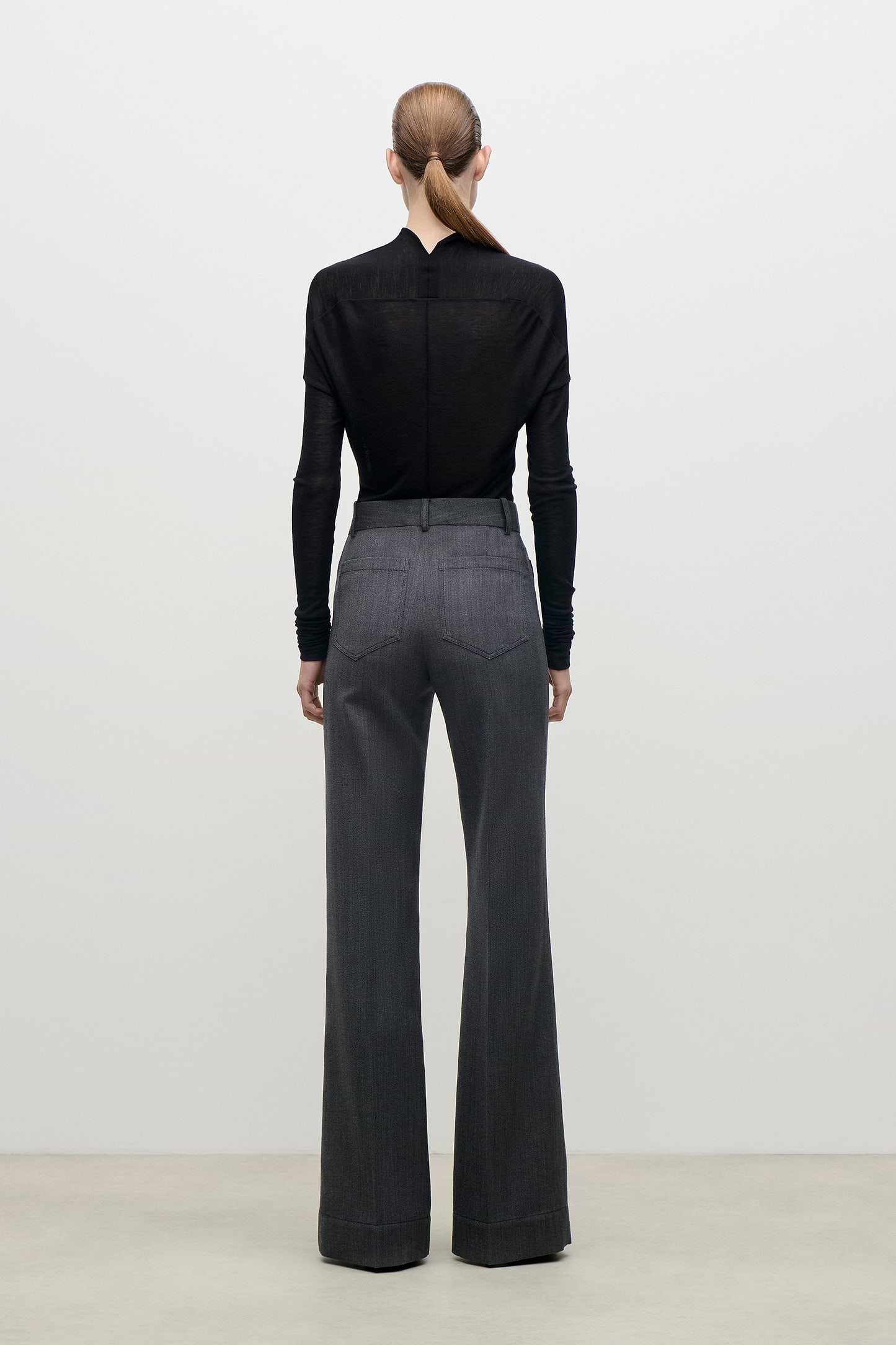 Alina Trouser In Dark Grey Melange