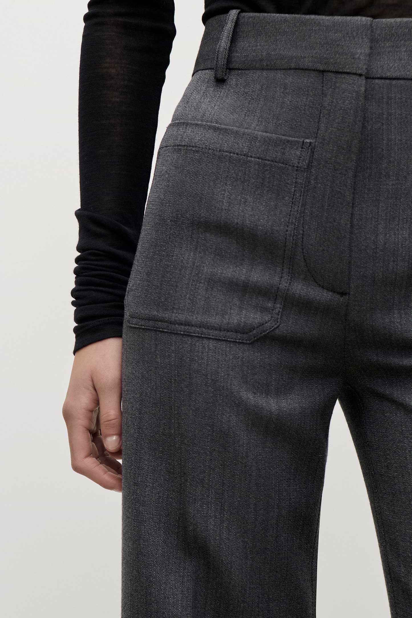 Alina Trouser In Dark Grey Melange