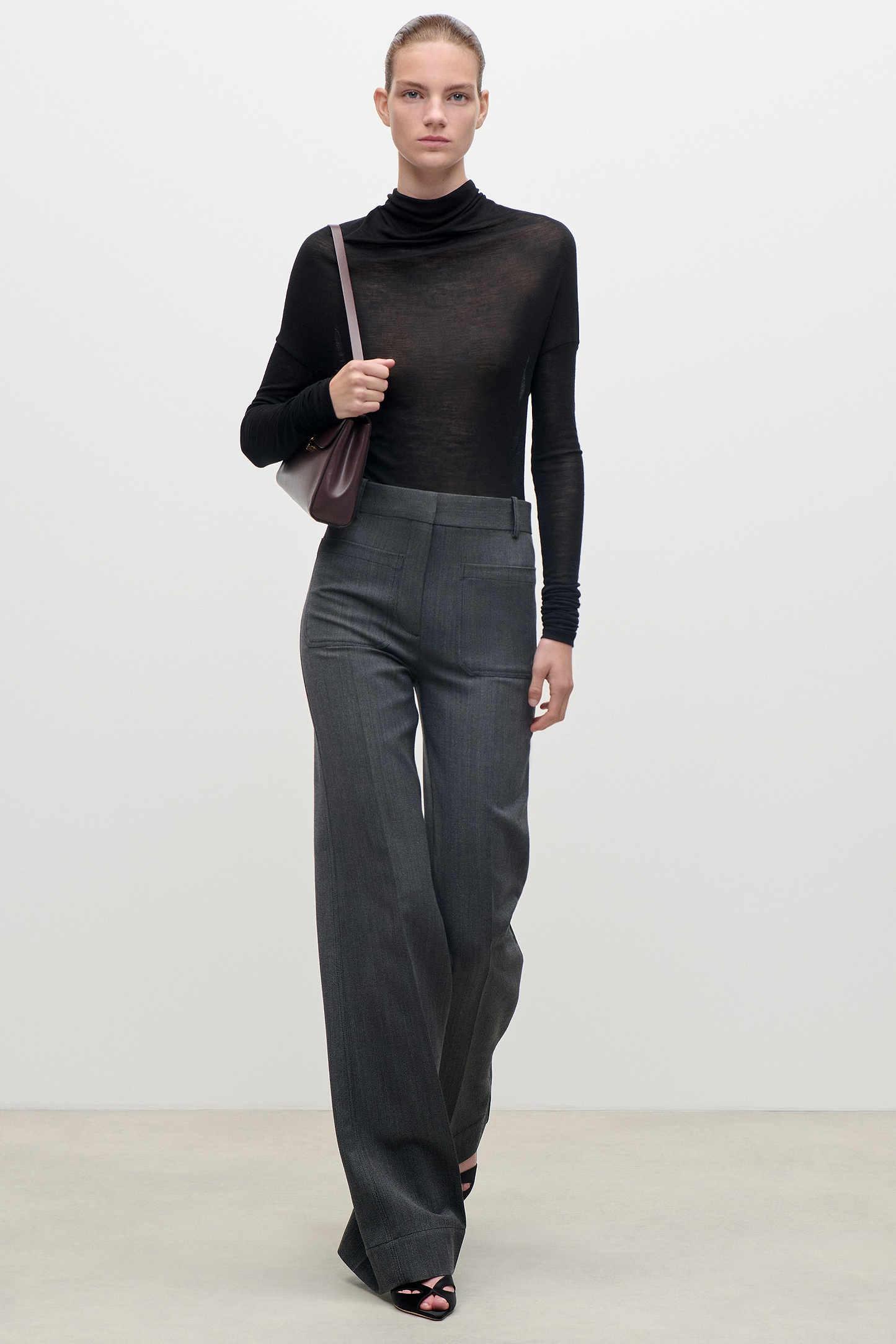 Alina Trouser In Dark Grey Melange