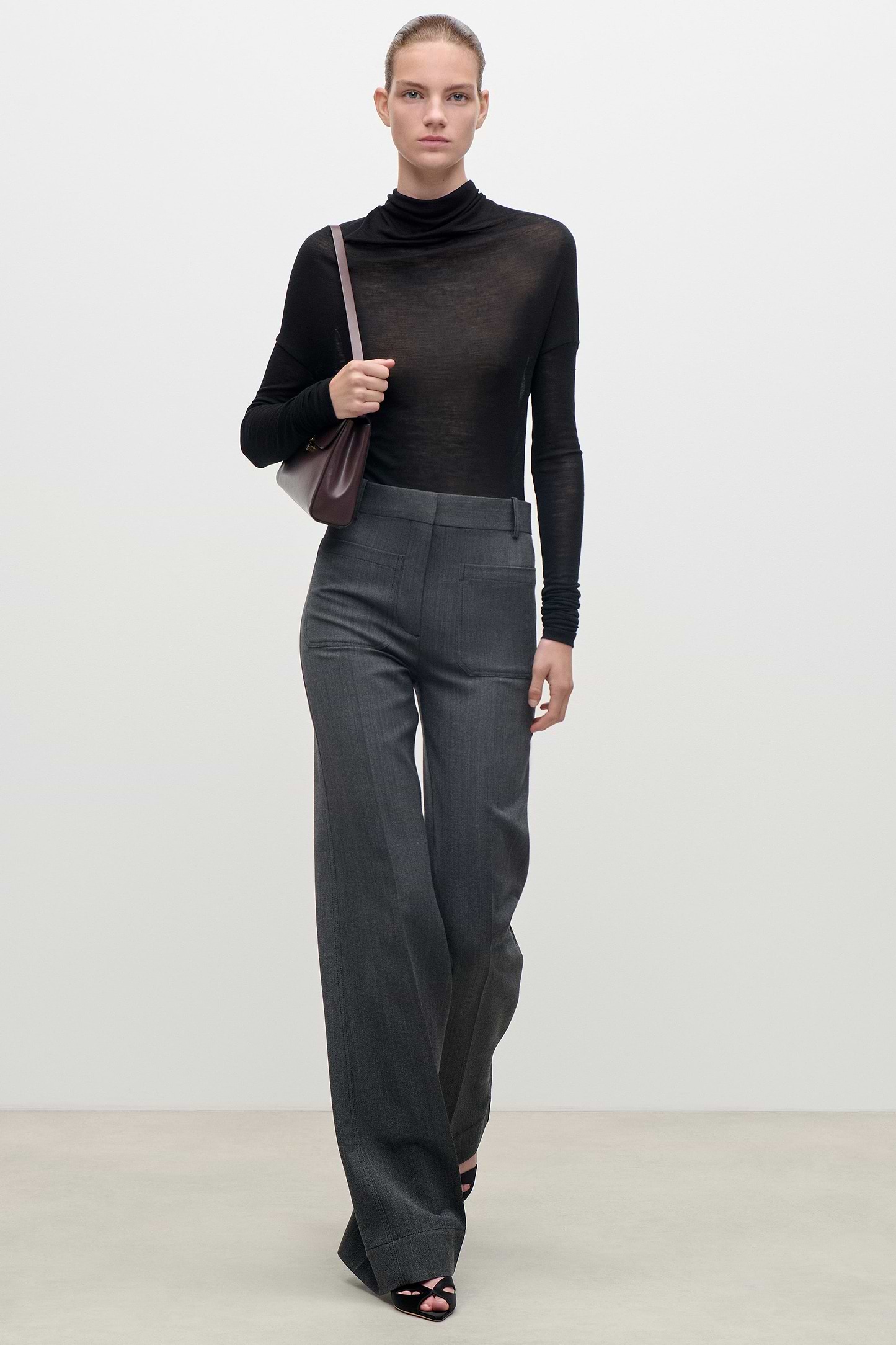 Alina Trouser In Dark Grey Melange