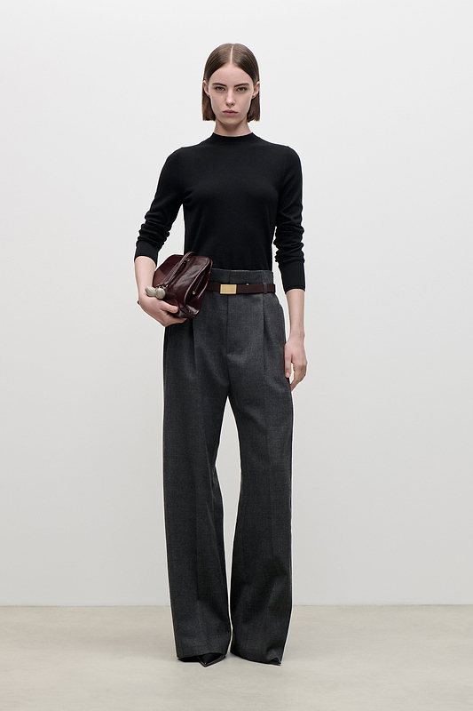 Ethel Trouser In Dark Grey Melange