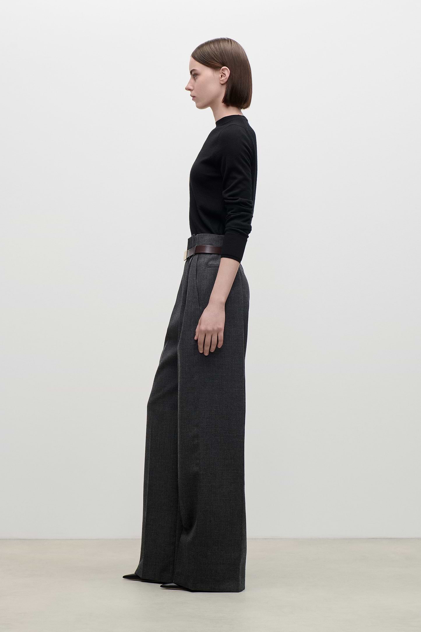 Ethel Trouser In Dark Grey Melange