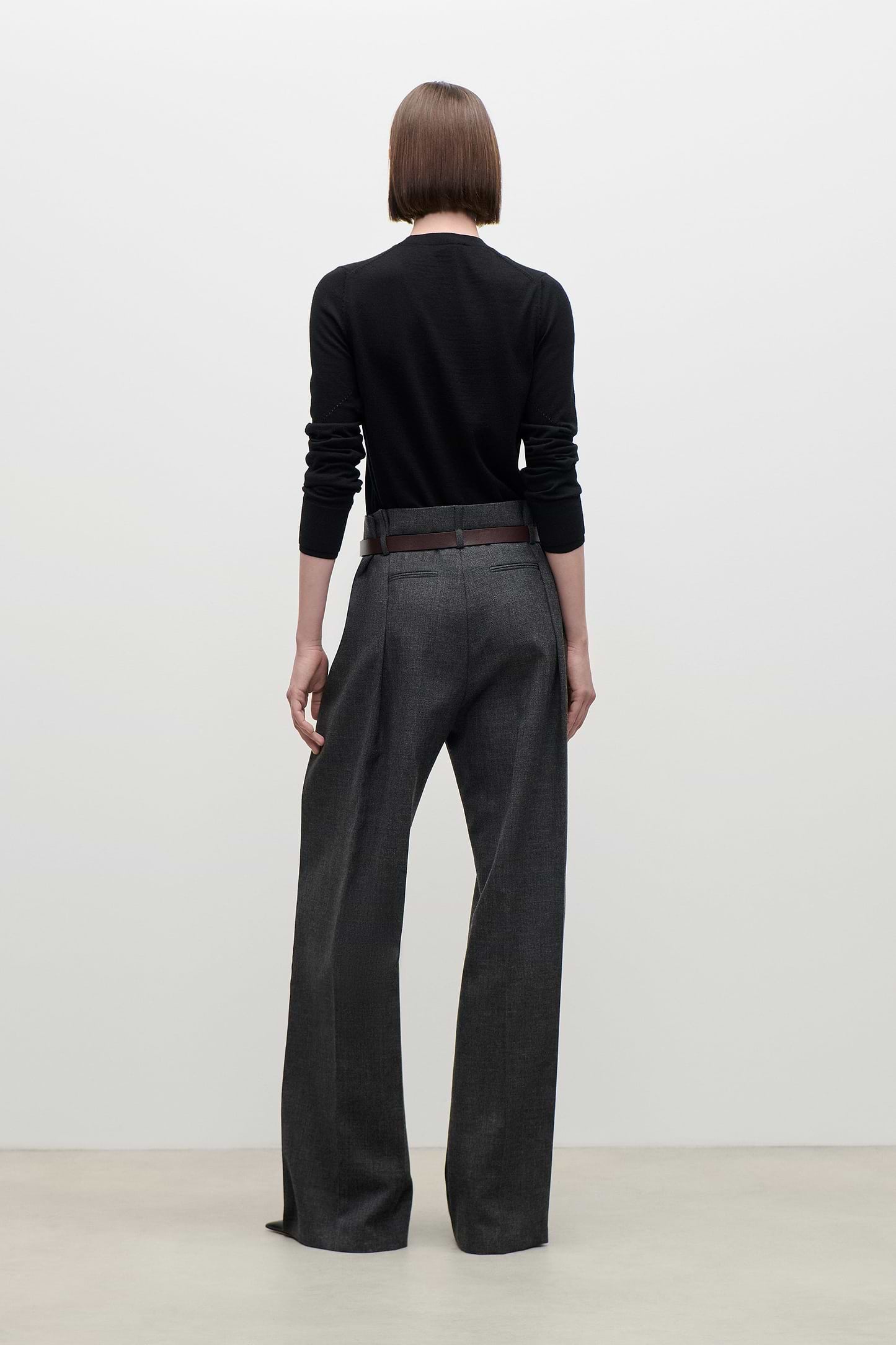 Ethel Trouser In Dark Grey Melange