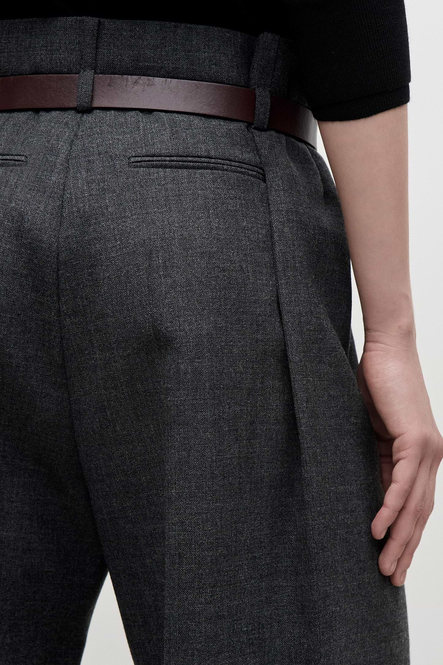 Ethel Trouser In Dark Grey Melange