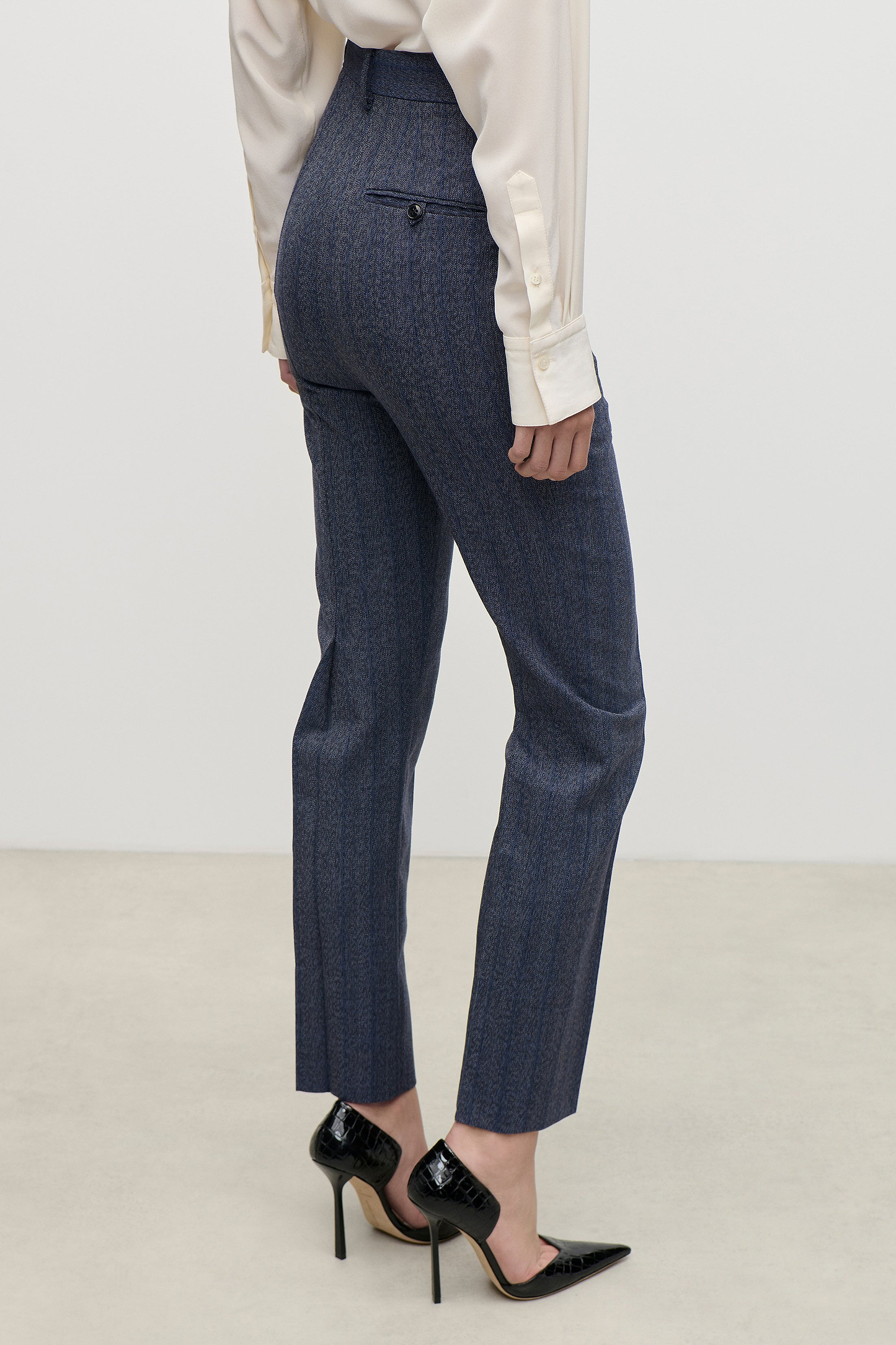 Extended Pocket Trouser In Blue Melange
