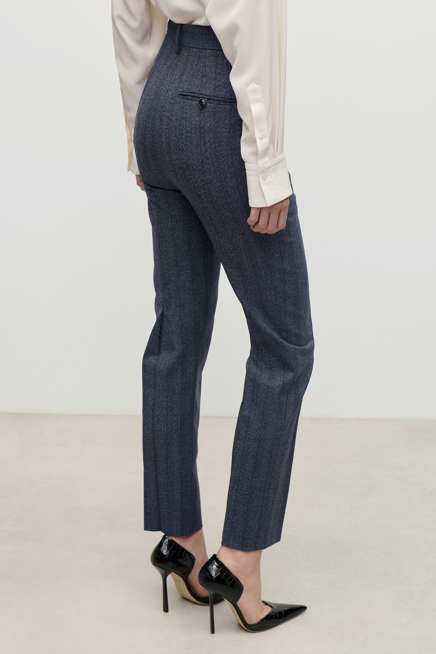 Extended Pocket Trouser In Blue Melange