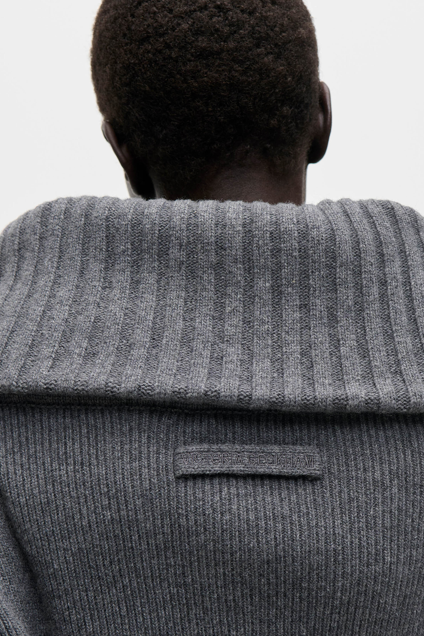 Wide Collar Jumper In Dark Grey