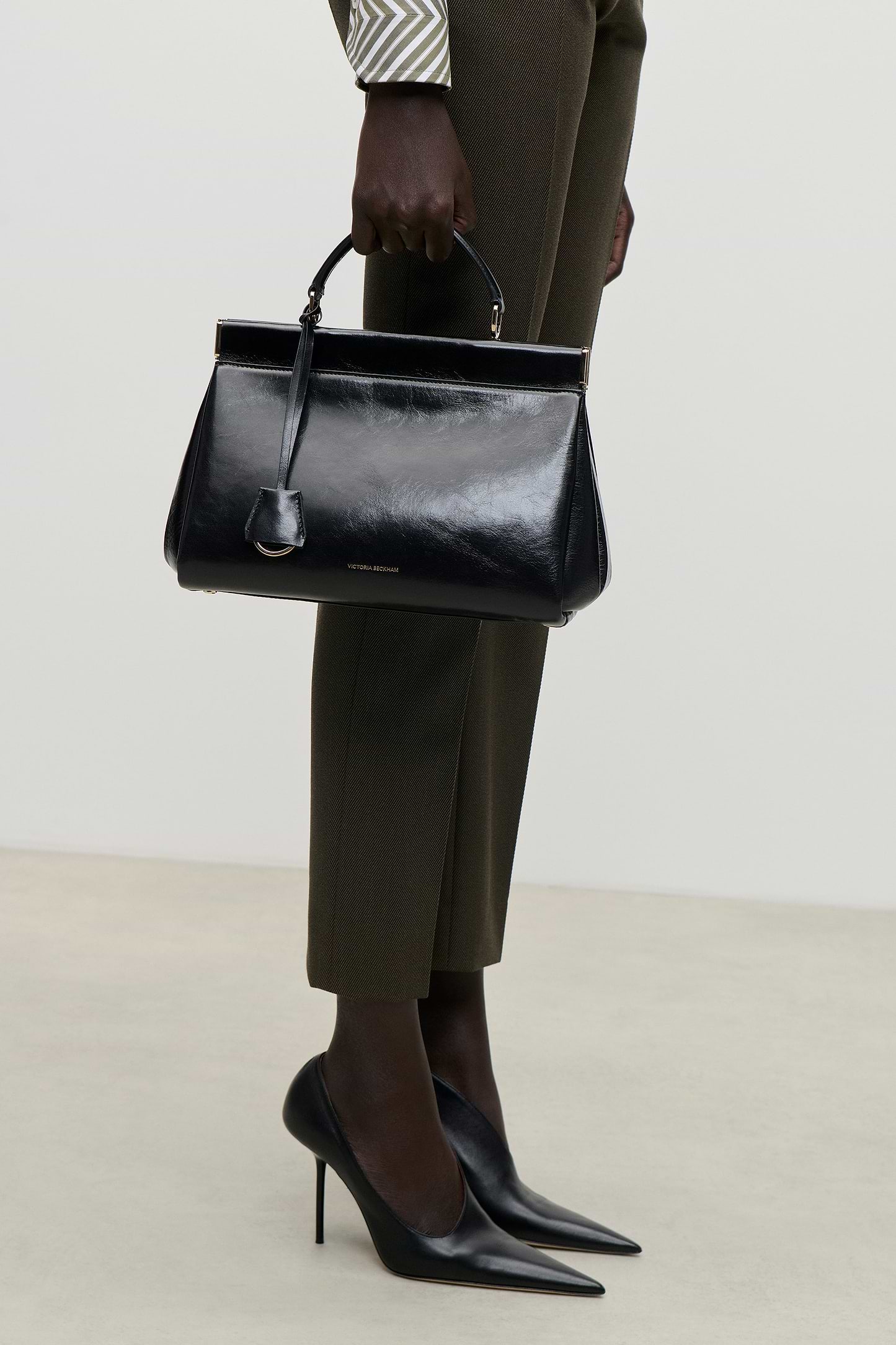 Sloane Sculptural Pump 100 Black Nappa Leather