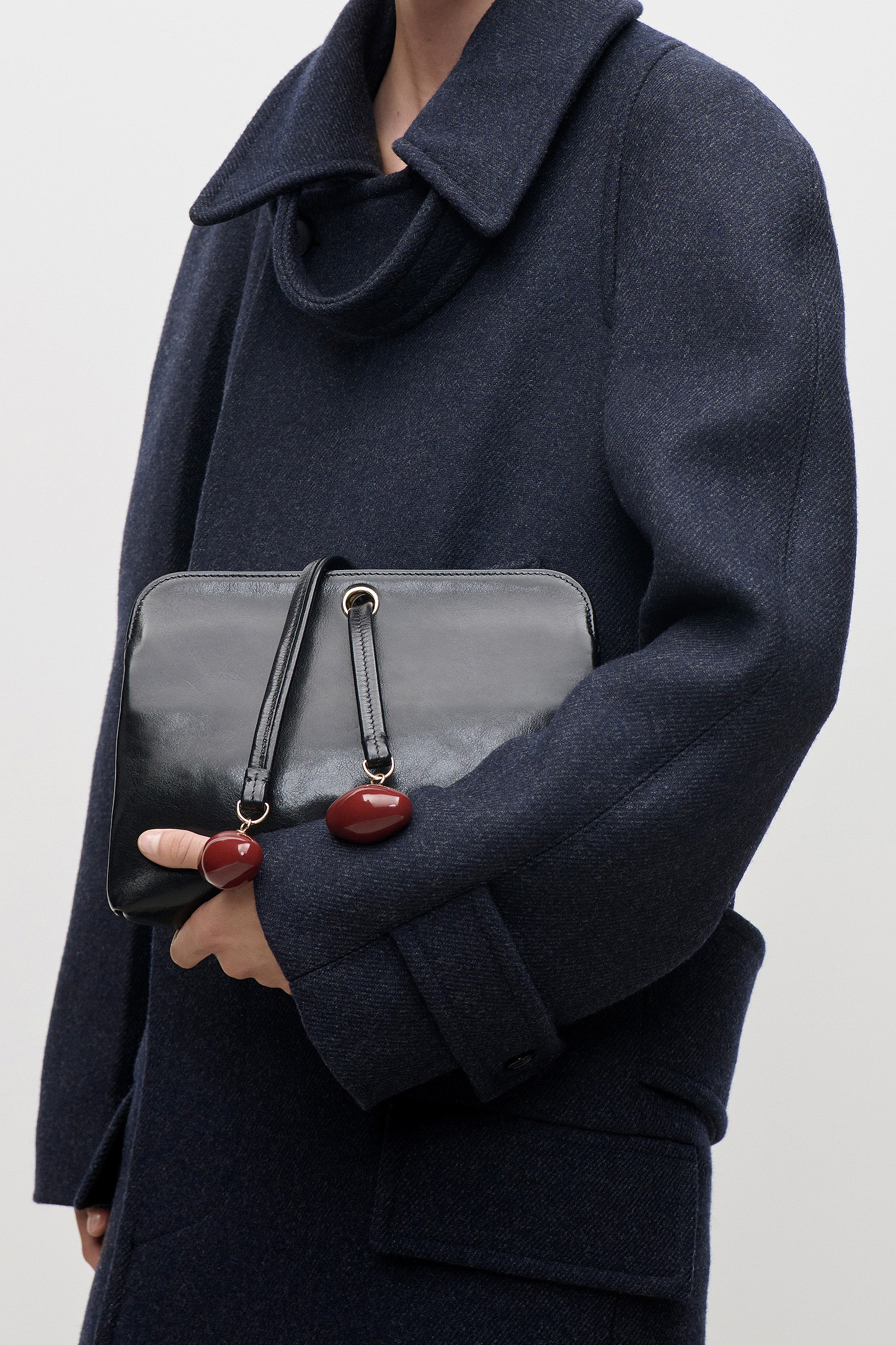 Kizette Clutch Black Supple Shine Leather