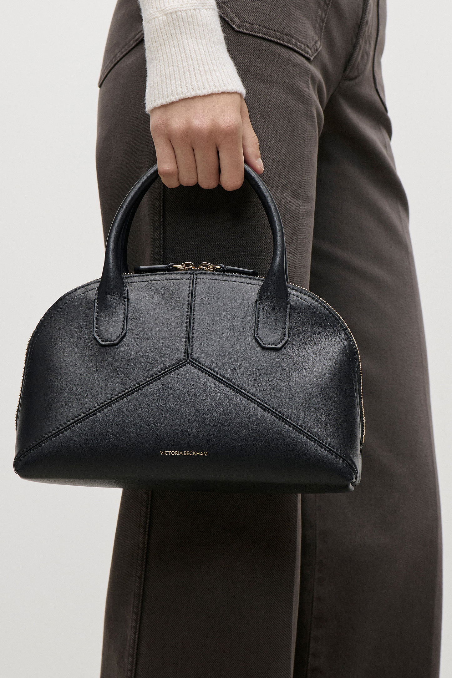 Victoria Doctor Bag Small Black Soft Calf Leather