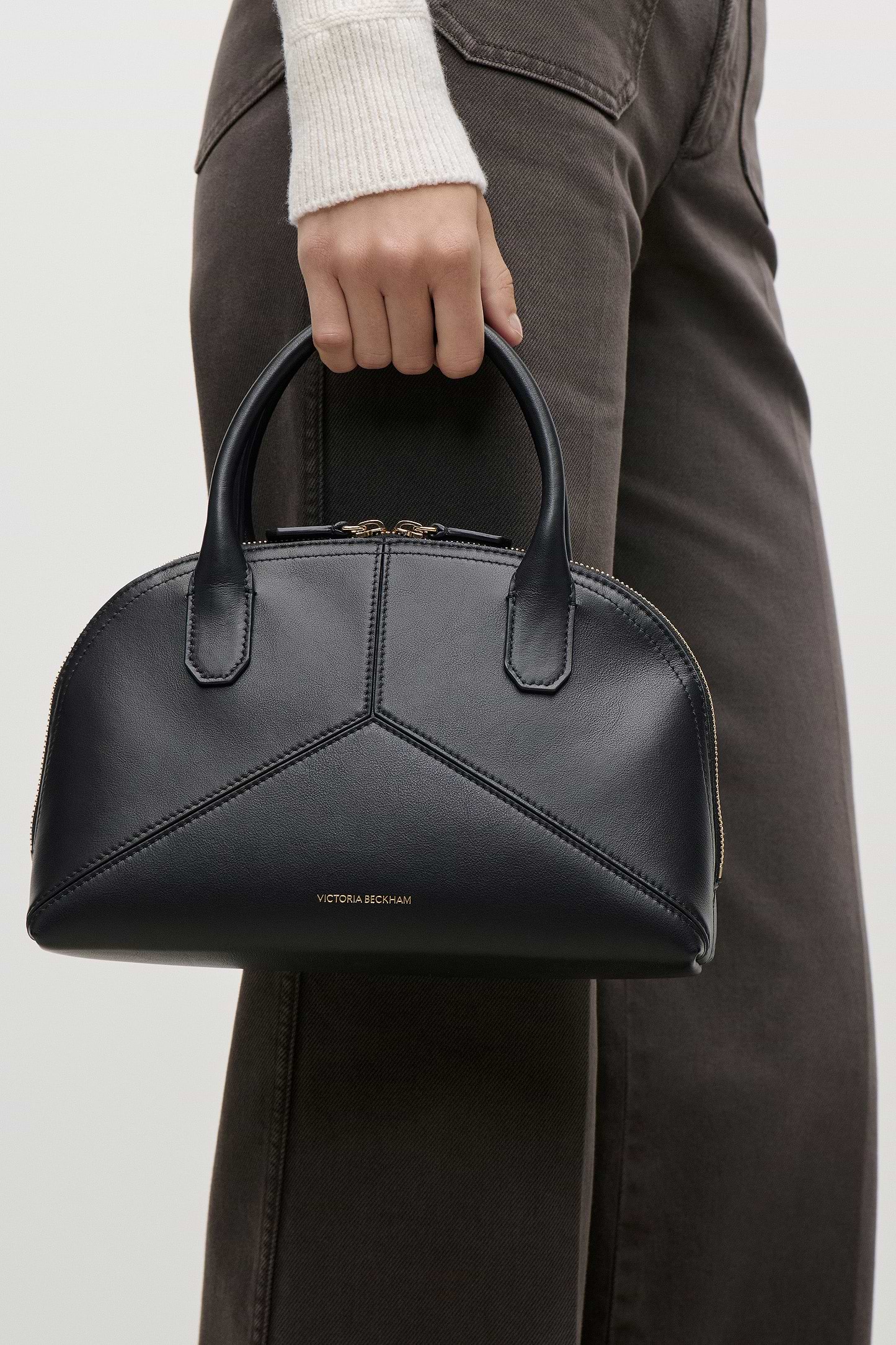 Victoria Doctor Bag Small Black Soft Calf Leather