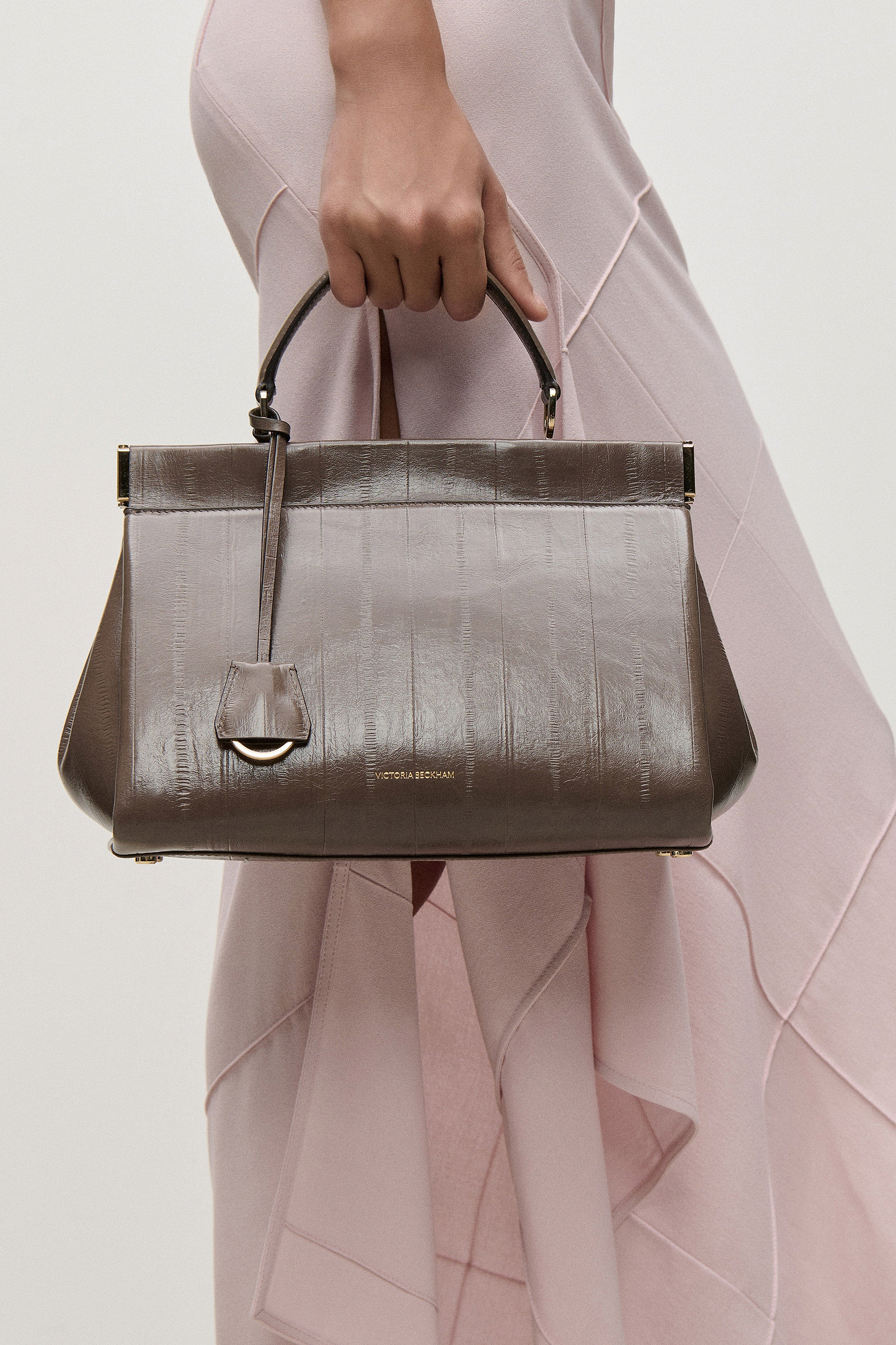 Sloane Frame Bag 28 Dark Taupe Printed Leather