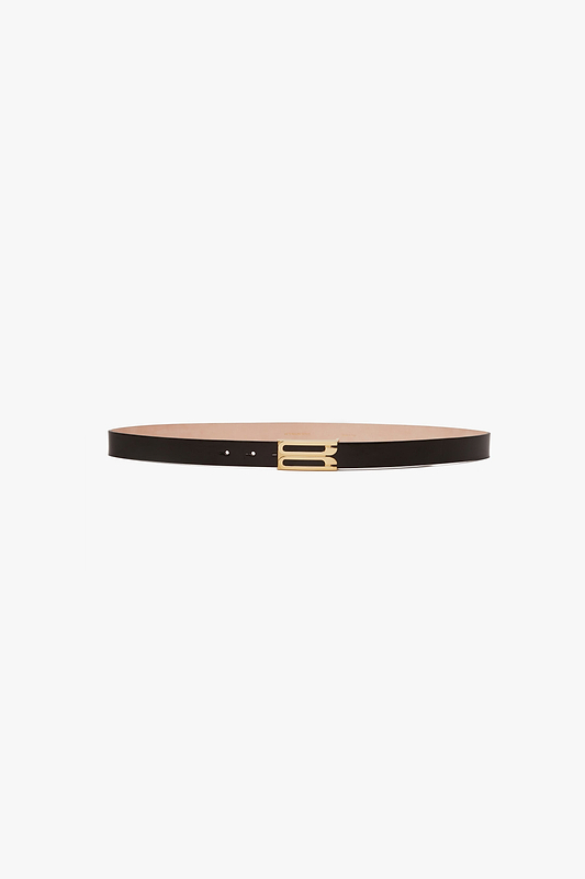 Dorian Frame Belt 25mm Black Shiny Calf Leather