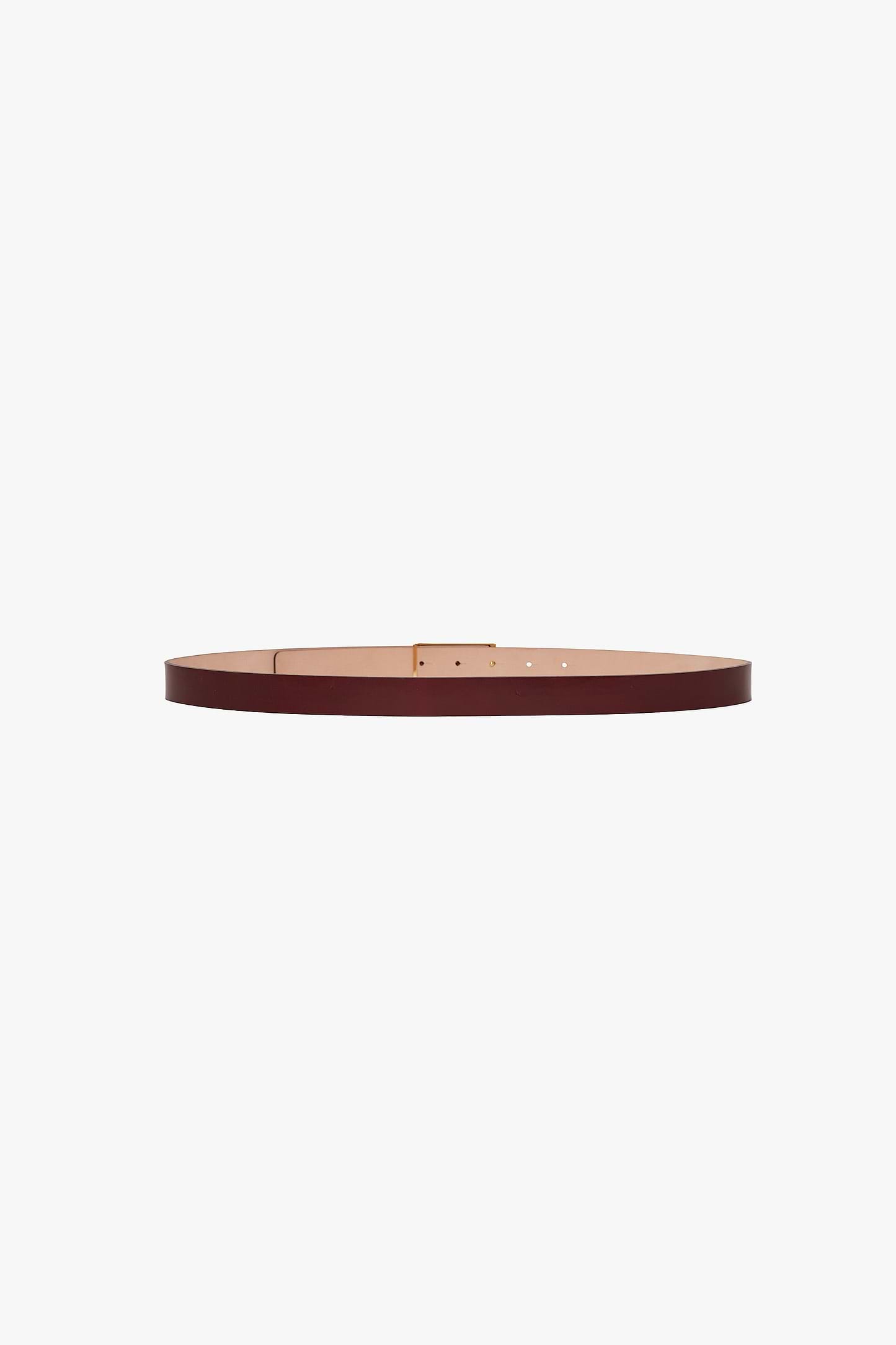 Dorian Frame Belt 25mm Burgundy Shiny Calf Leather