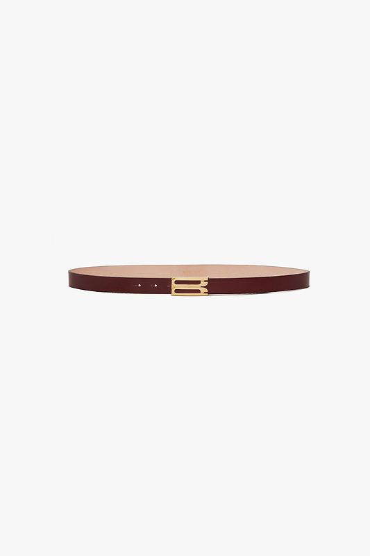 Dorian Frame Belt 25mm Burgundy Shiny Calf Leather