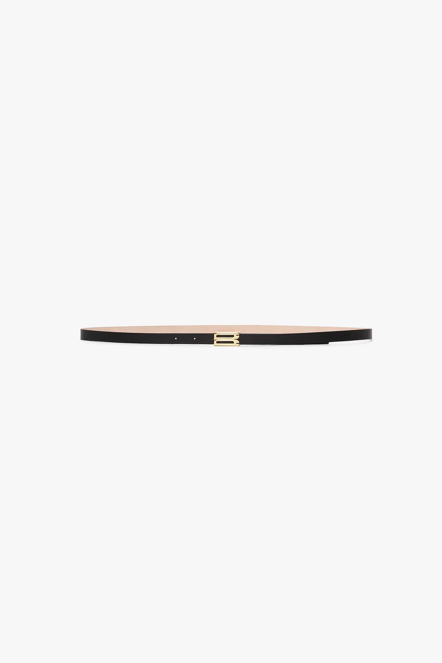 Dorian Frame Belt Micro 15mm Black Shiny Calf Leather