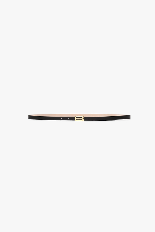 Dorian Frame Belt Micro 15mm Black Shiny Calf Leather