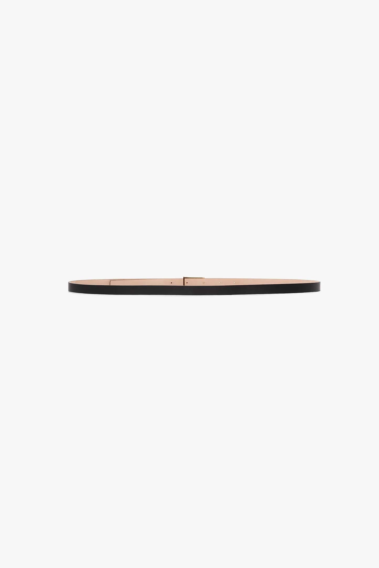 Dorian Frame Belt Micro 15mm Black Shiny Calf Leather
