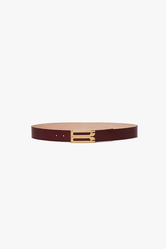 Dorian Frame Belt Jumbo 40mm Burgundy Shiny Calf Leather