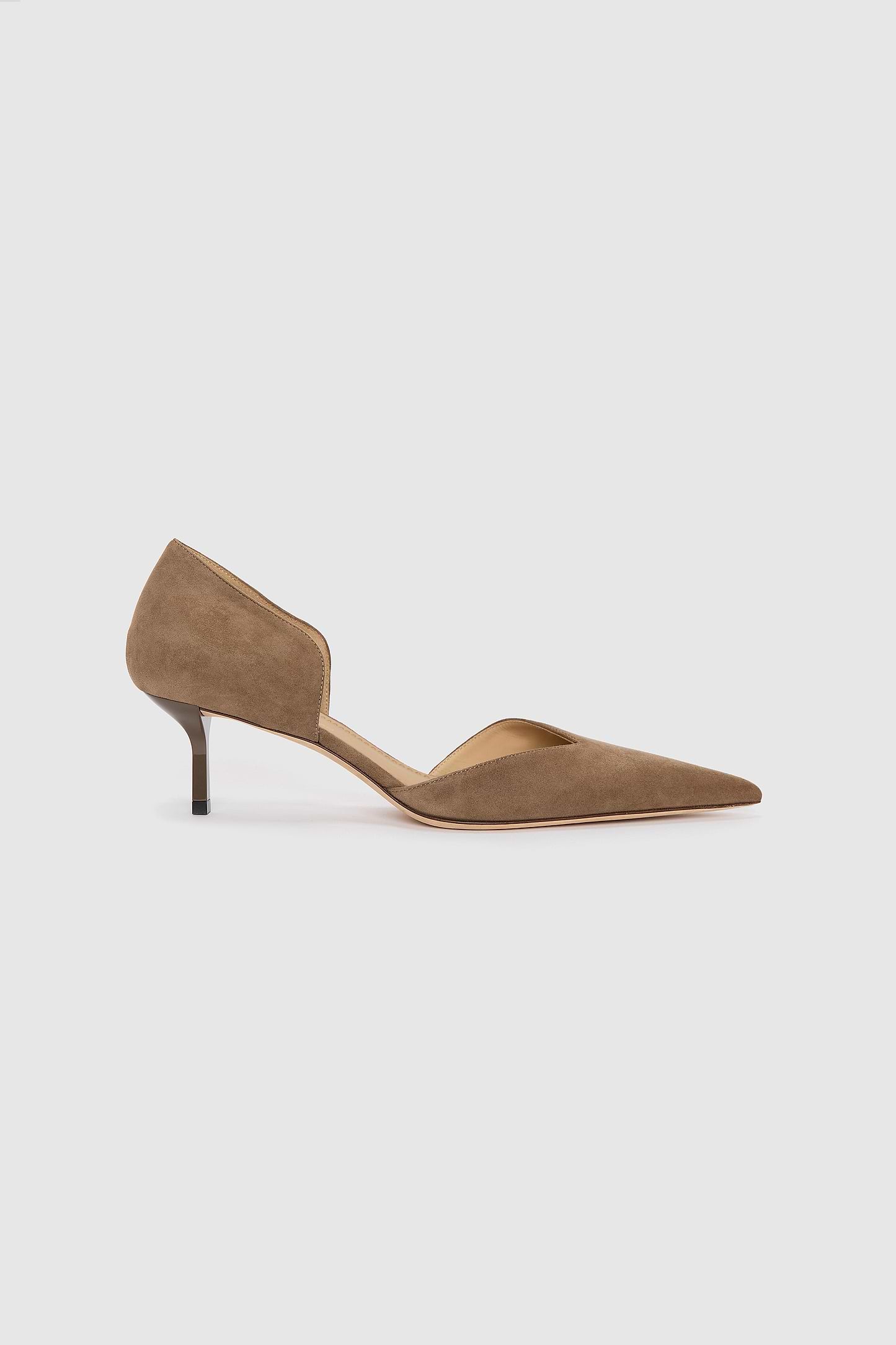 Victoria Angle D'Orsay Pump 55 Brown Suede