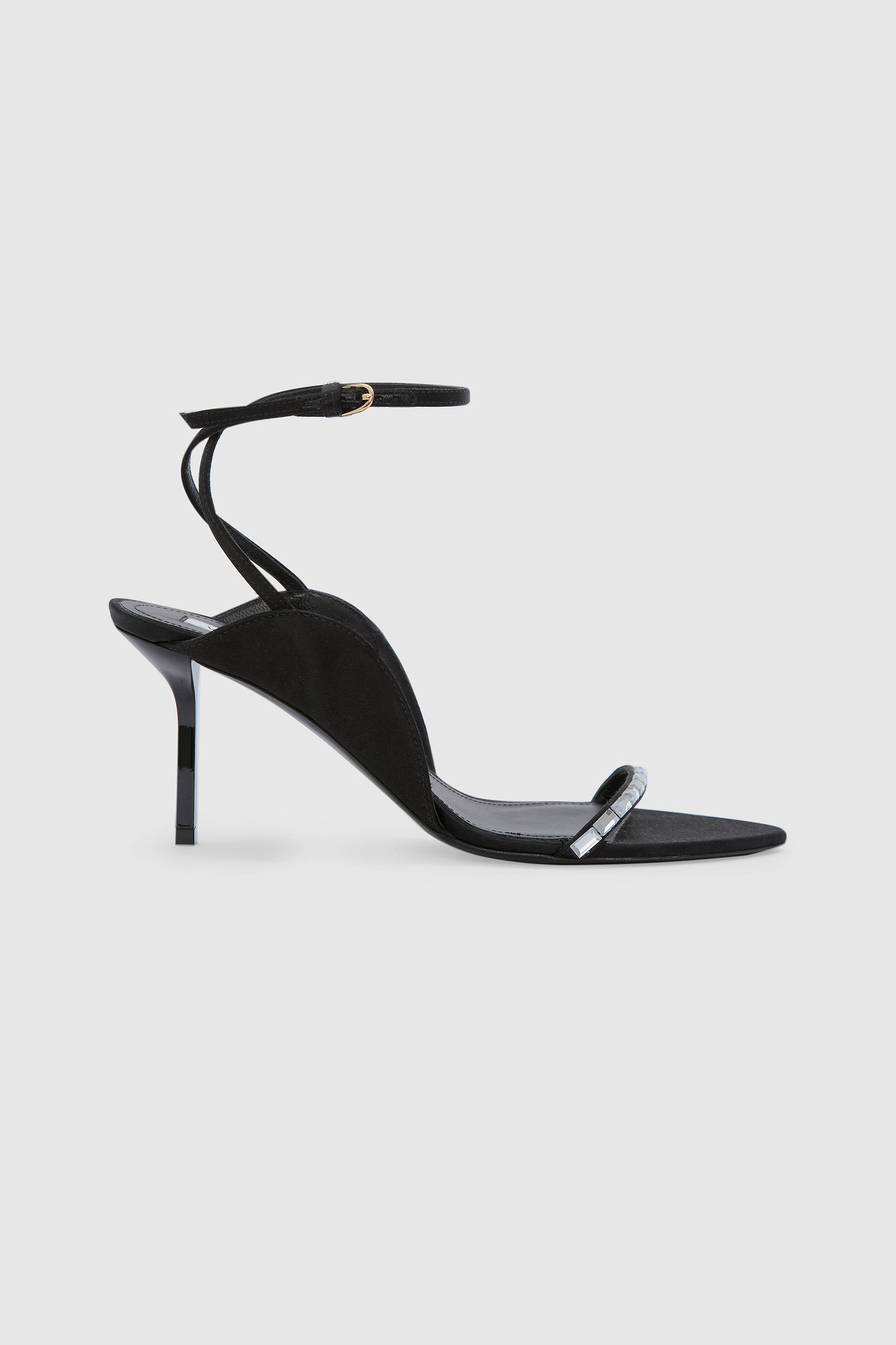 Victoria Embellished Sandal 75 Black Satin