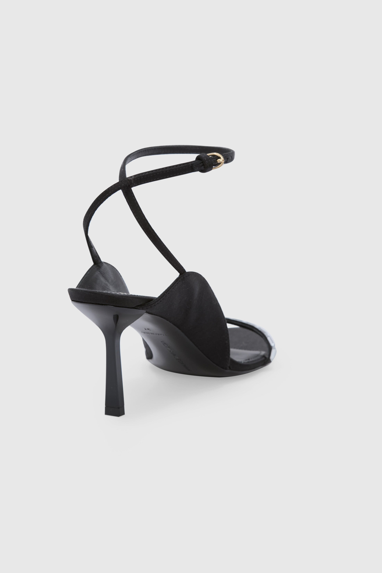 Victoria Embellished Sandal 75 Black Satin