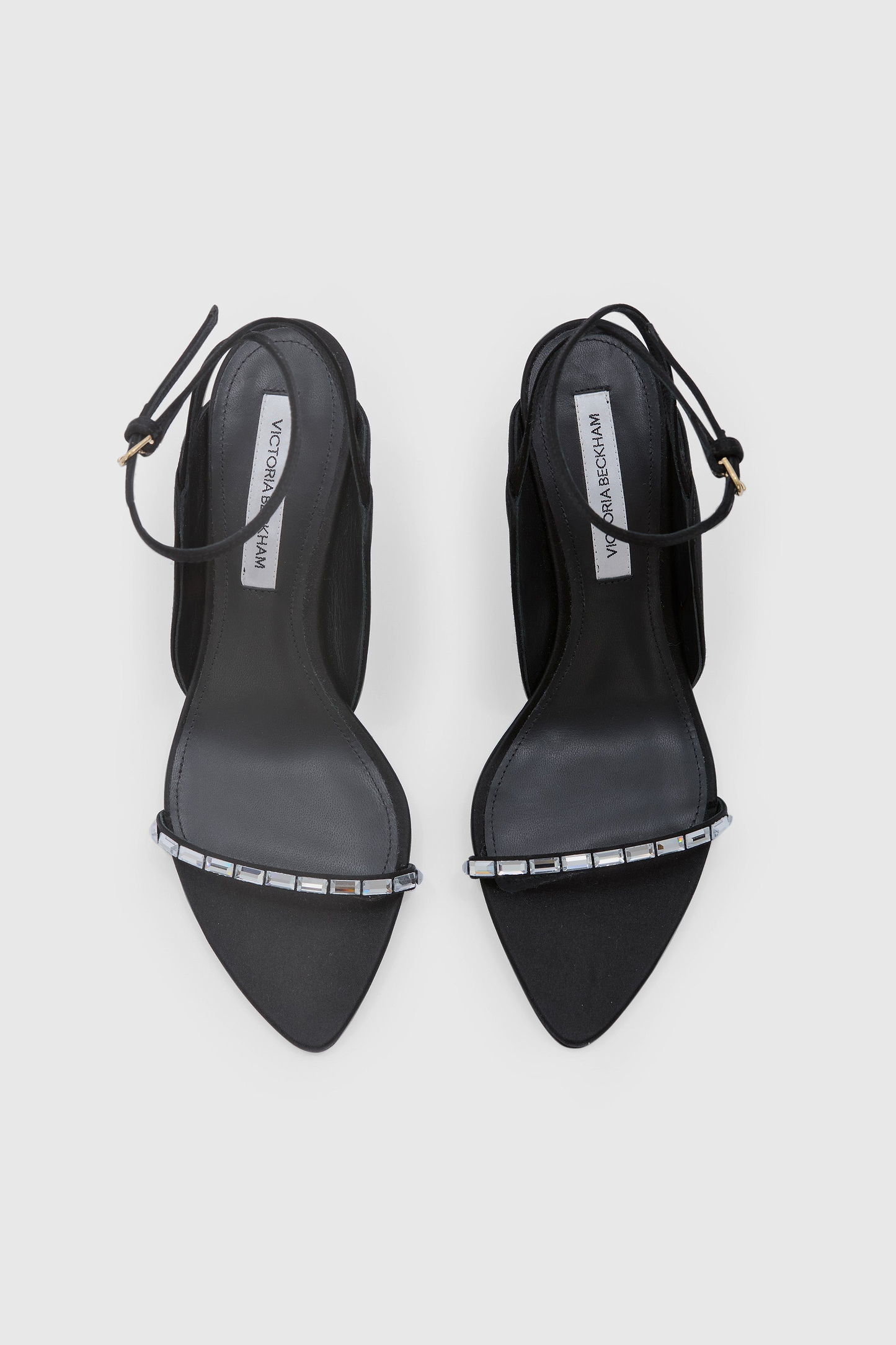 Victoria Embellished Sandal 75 Black Satin