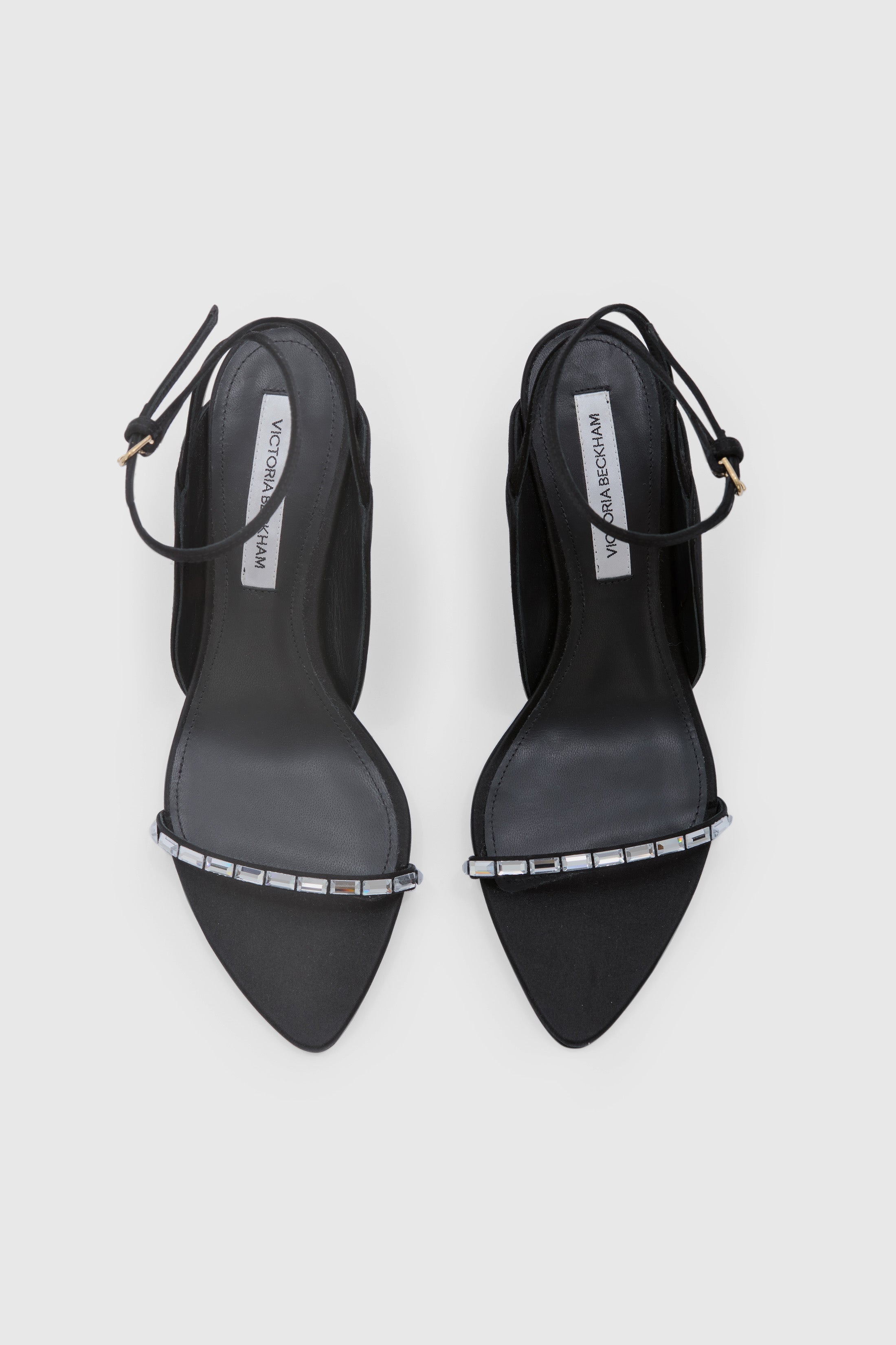 Victoria Embellished Sandal 75 Black Satin