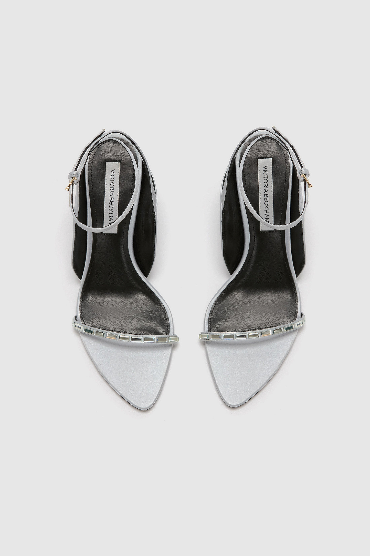 Victoria Embellished Sandal 75 Silver Satin