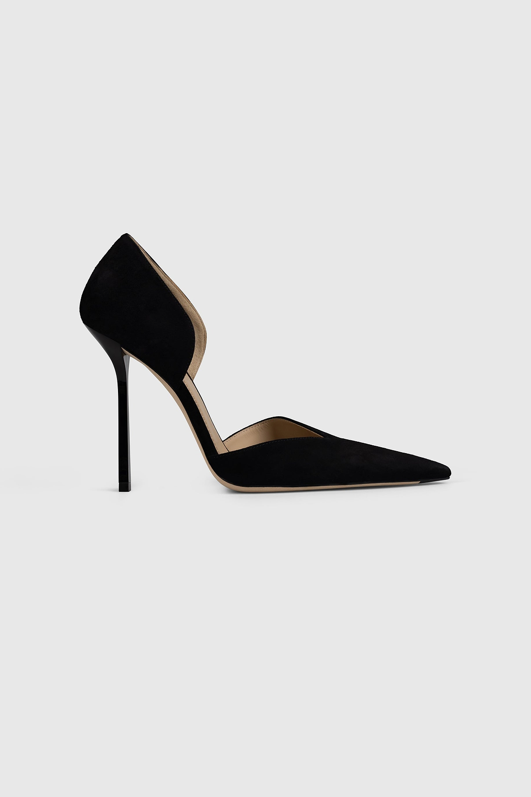 Victoria Angle D'Orsay Pump 115 Black Suede