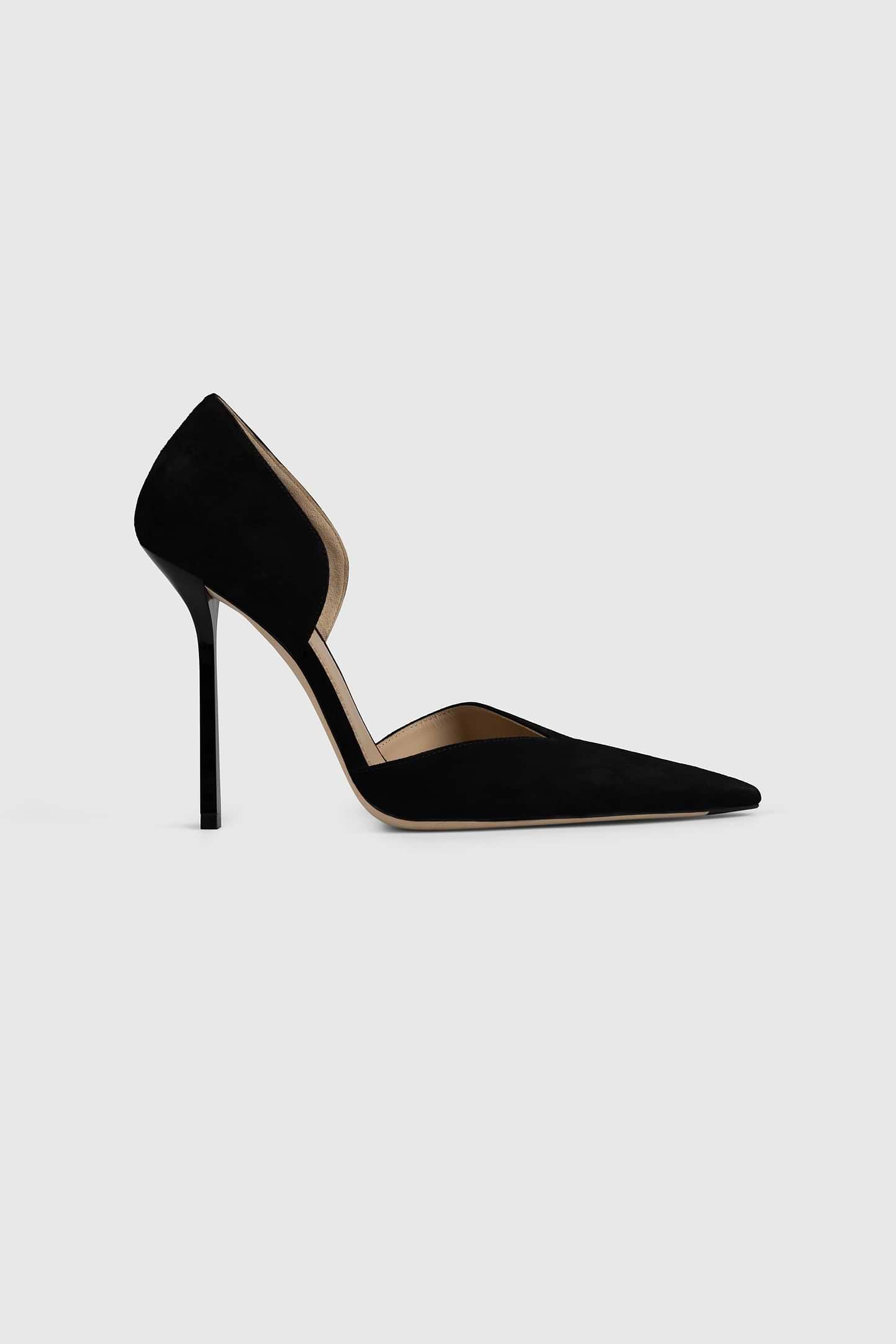 Victoria Angle D'Orsay Pump 115 Black Suede