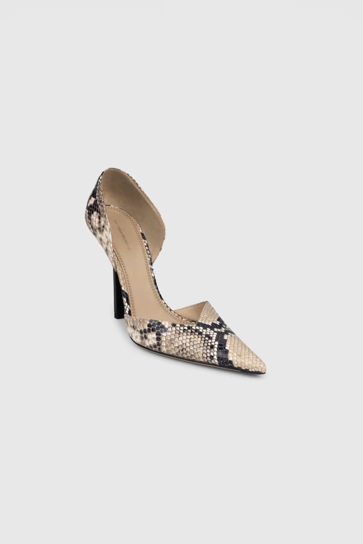 Victoria Angle D'Orsay Pump 115 Natural Brown Snake Print Leather