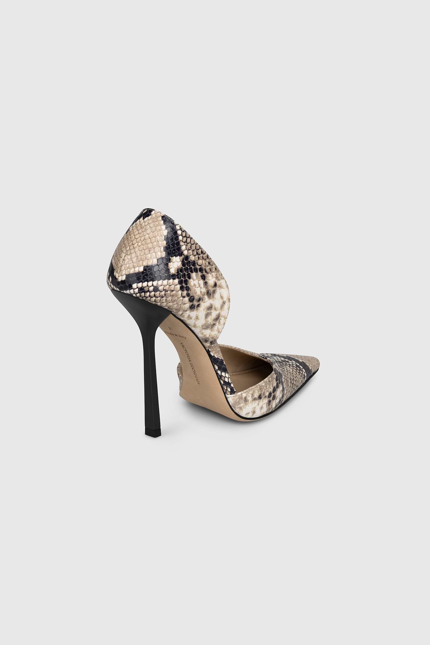 Victoria Angle D'Orsay Pump 115 Natural Brown Snake Print Leather