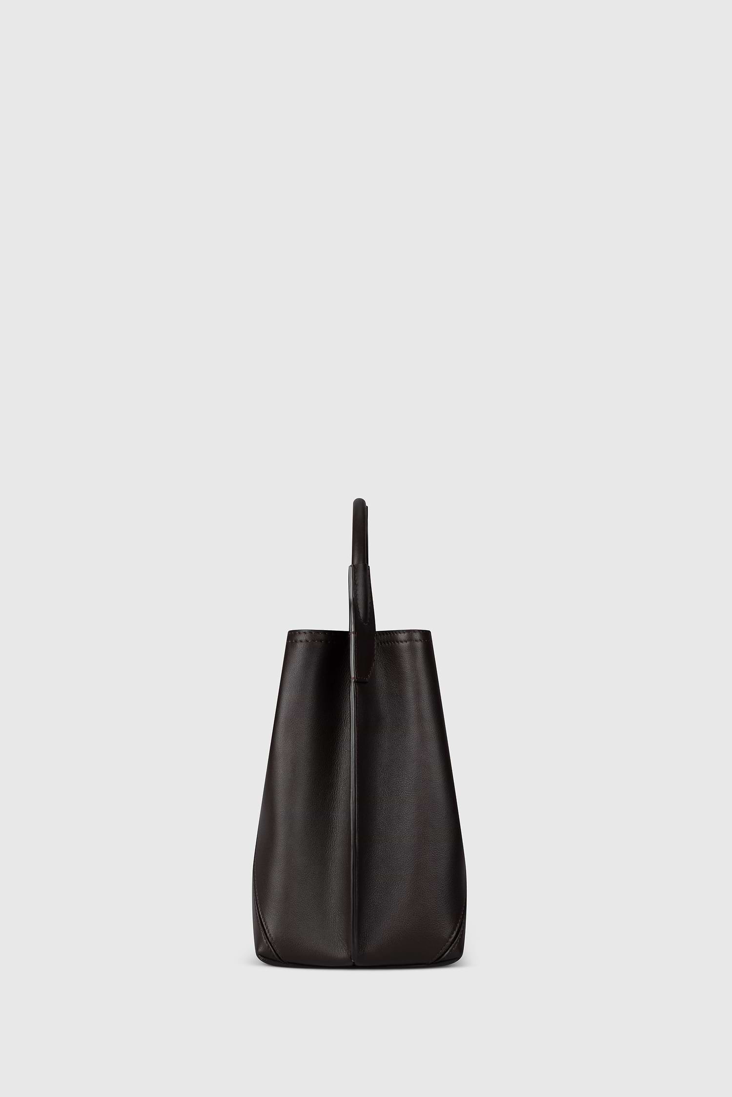 Victoria Bucket Coffee Soft Calf Leather