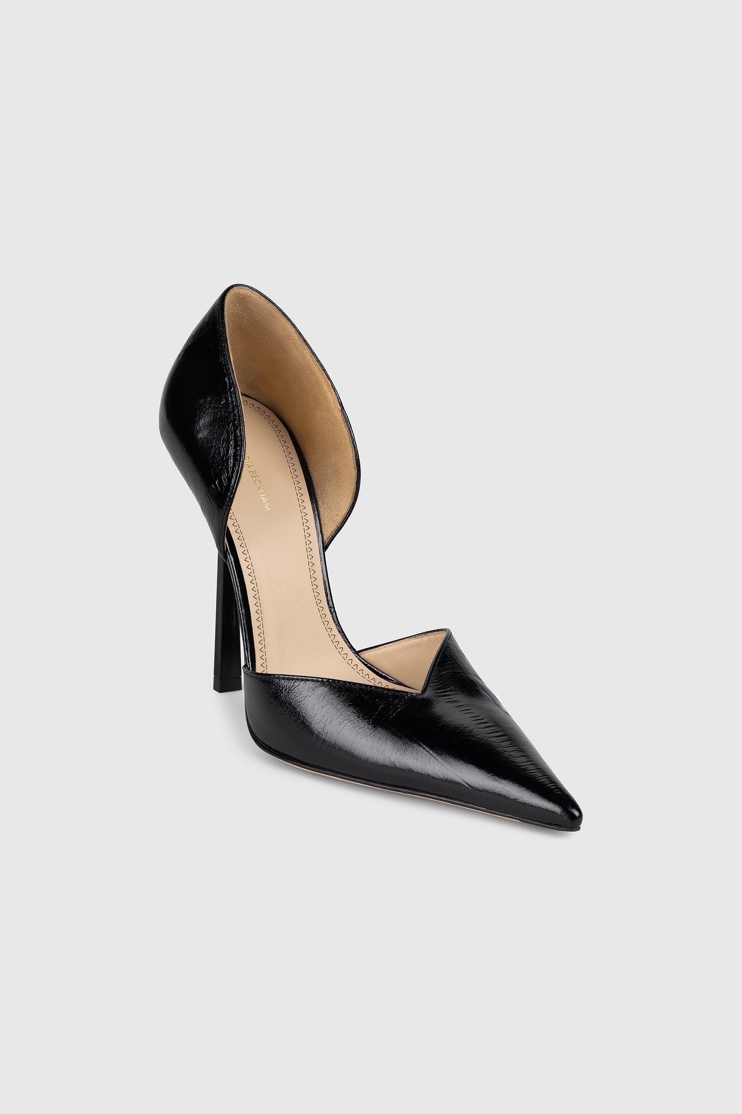 Victoria Angle D'Orsay Pump 115 Black Printed Leather