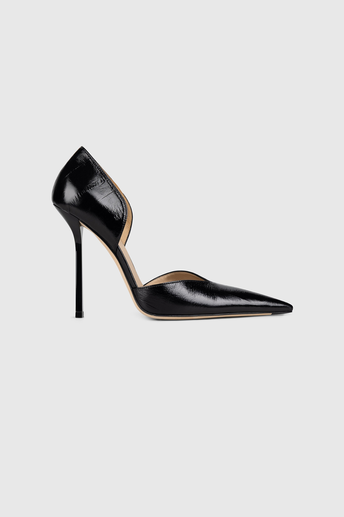 Victoria Angle D'Orsay Pump 115 Black Printed Leather