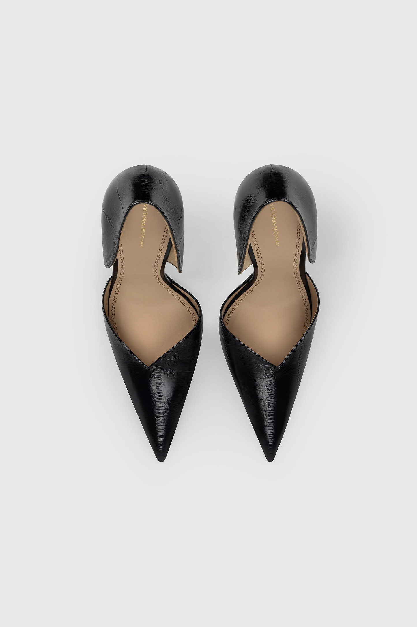 Victoria Angle D'Orsay Pump 115 Black Printed Leather