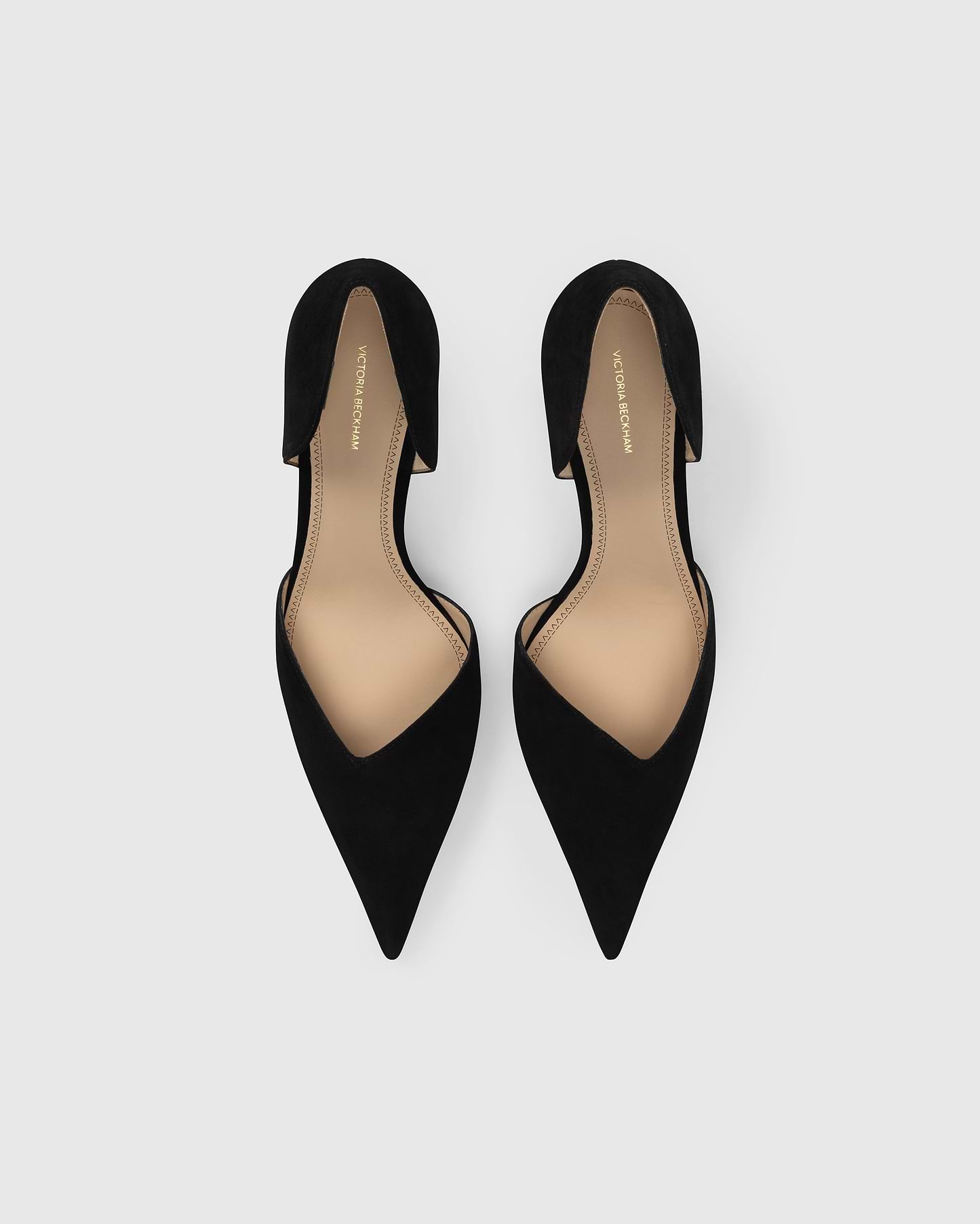 Victoria Angle D'Orsay Pump 55 Black Suede