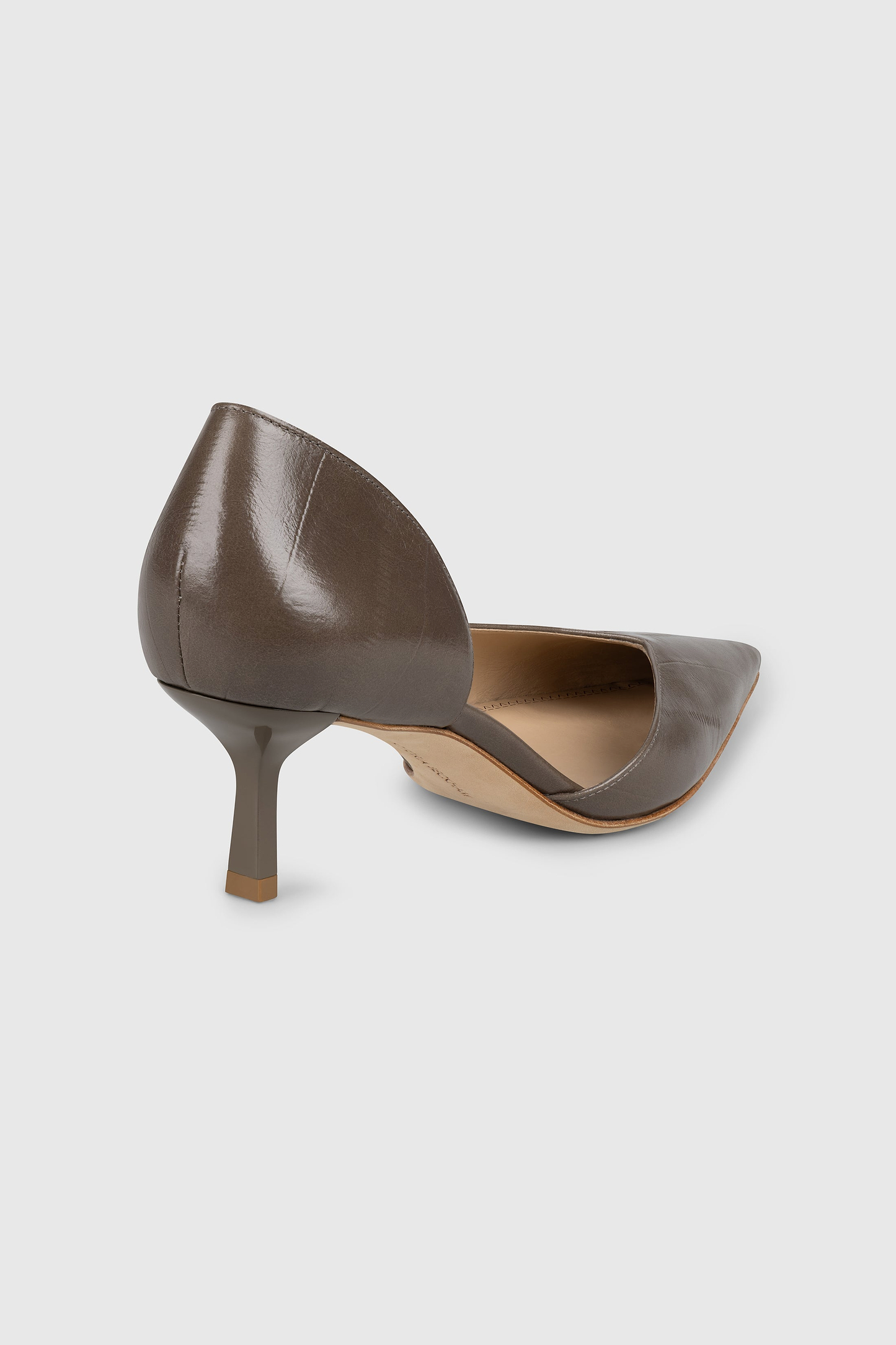 Victoria Angle D'Orsay Pump 55 Dark Taupe Printed Leather