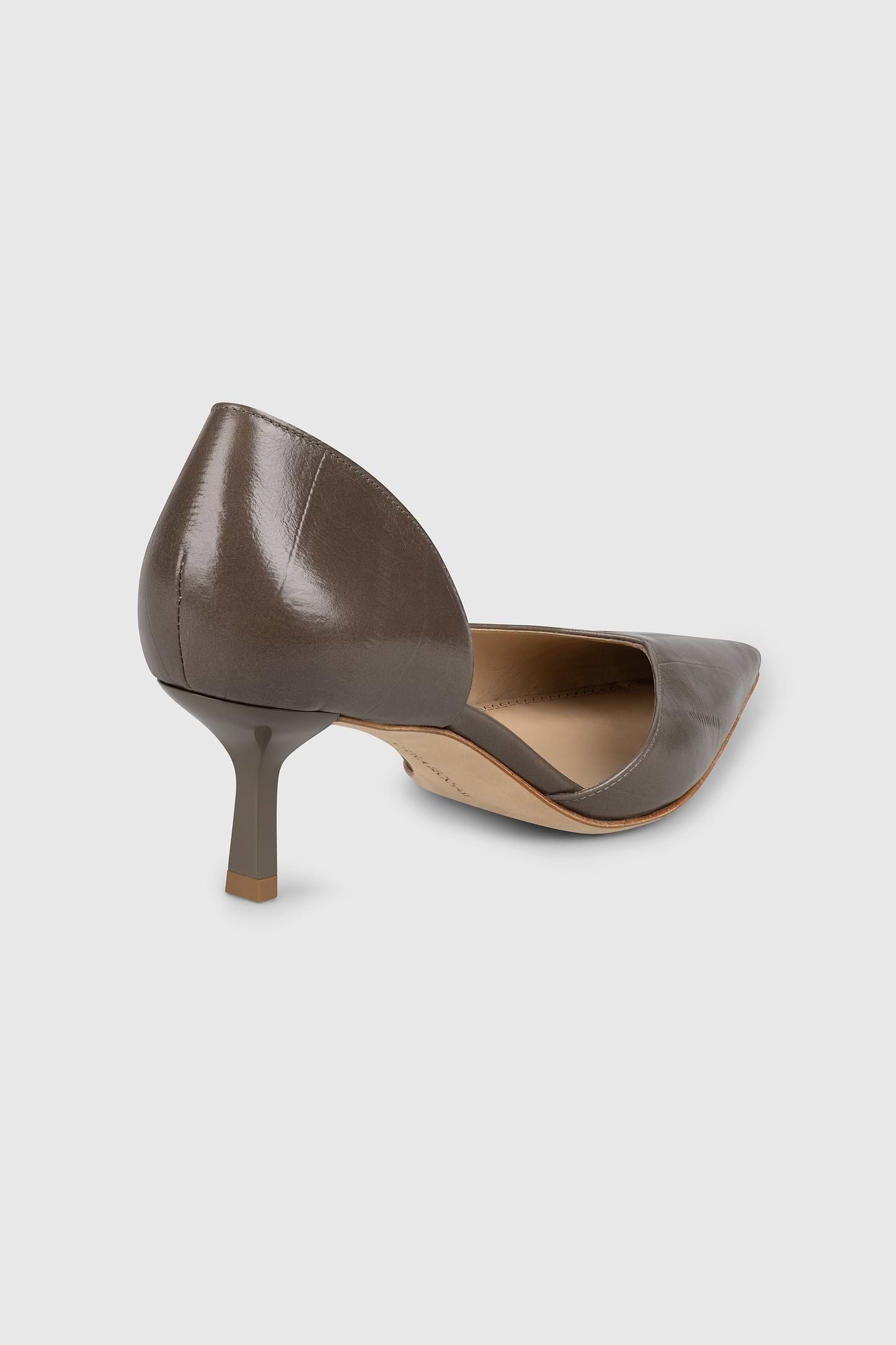 Victoria Angle D'Orsay Pump 55 Dark Taupe Printed Leather