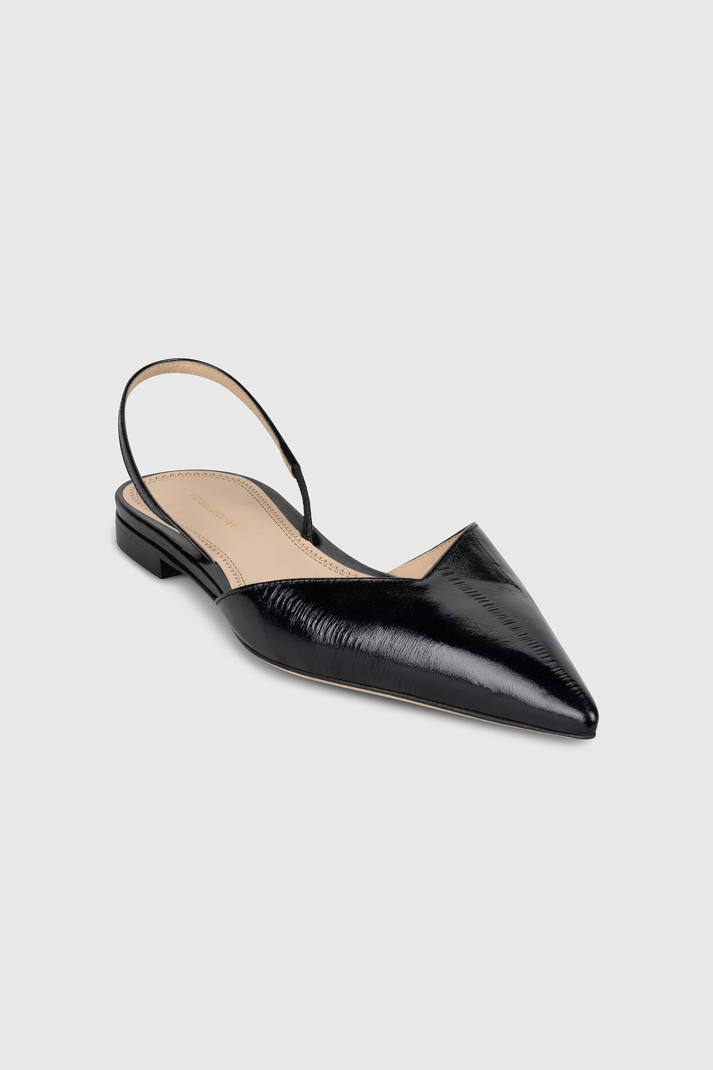 Victoria Angle Halter Back Flat Black Nappa Leather