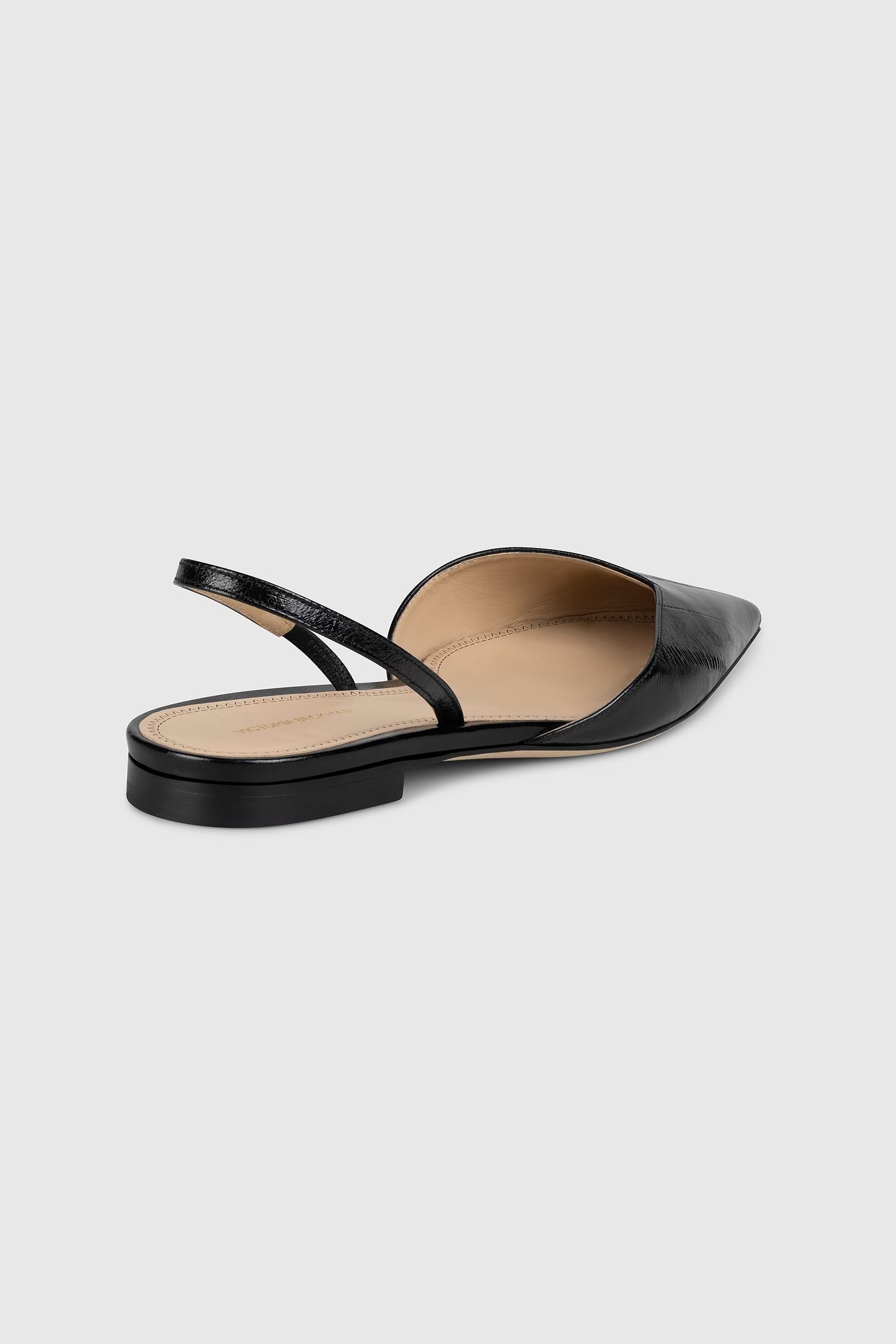 Victoria Angle Halter Back Flat Black Nappa Leather