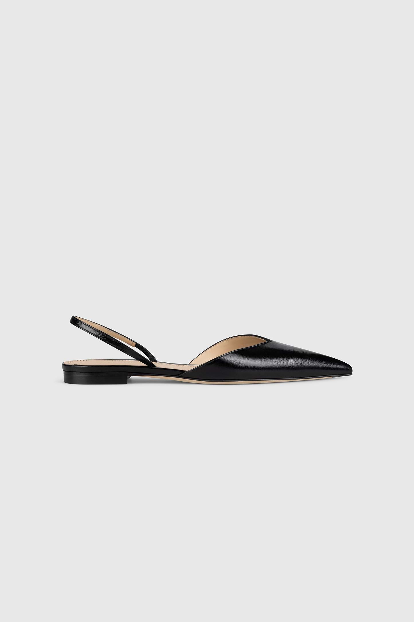 Victoria Angle Halter Back Flat Black Nappa Leather