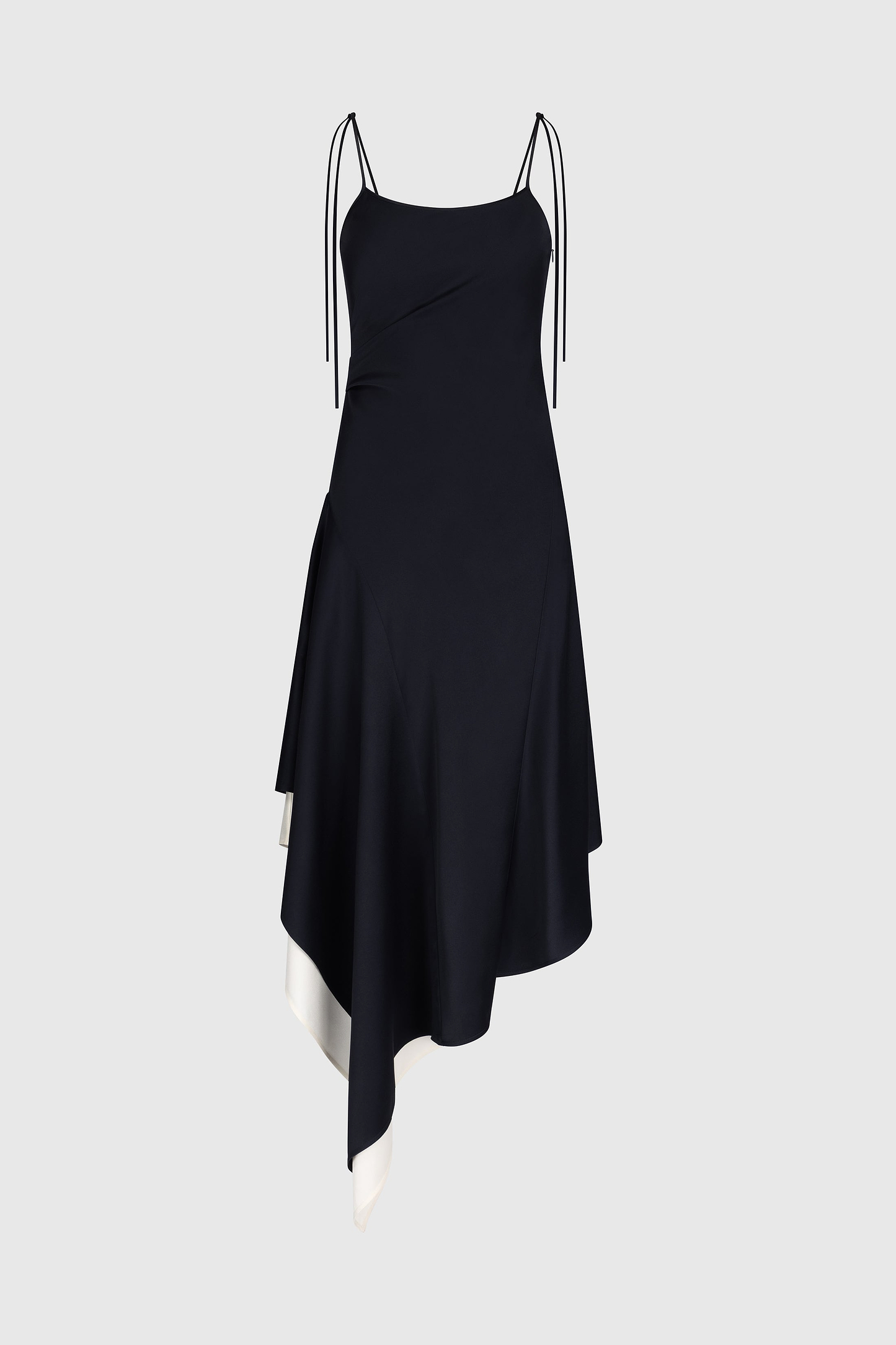 Asymmetric Draped Cami Dress In Dark Navy