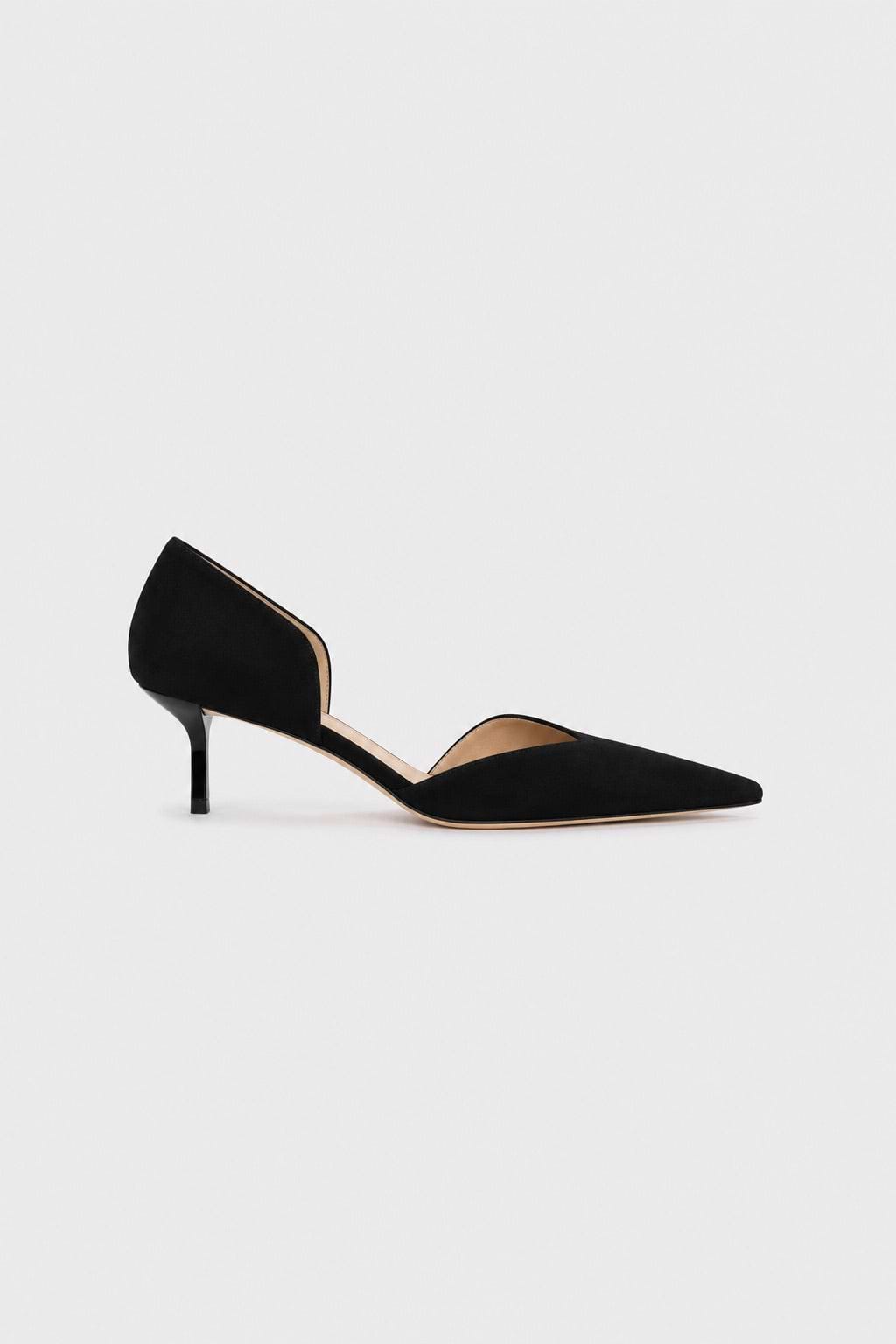 Victoria Angle D'Orsay Pump 55 Black Suede