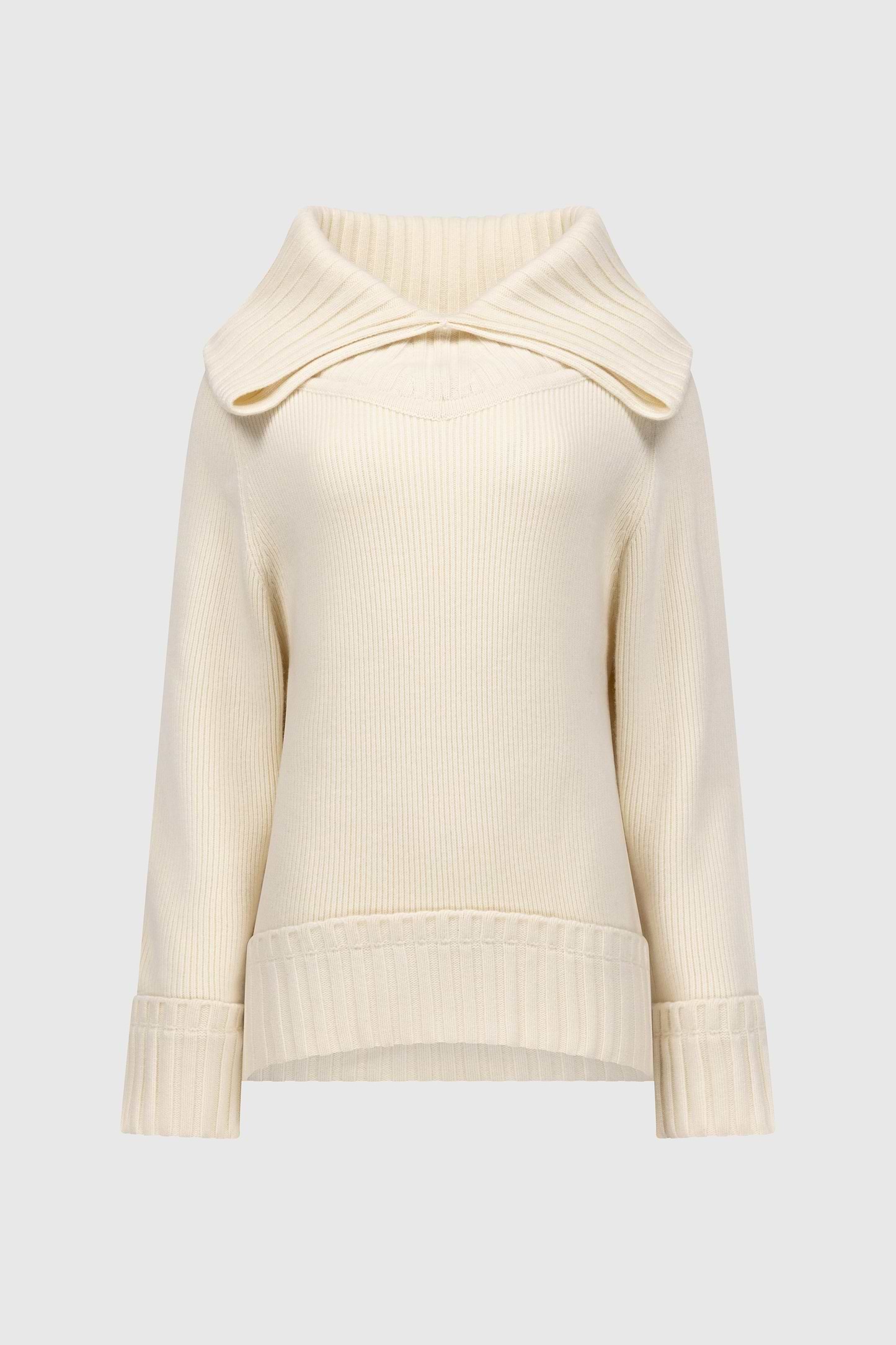 Wide Collar Jumper In Ivory